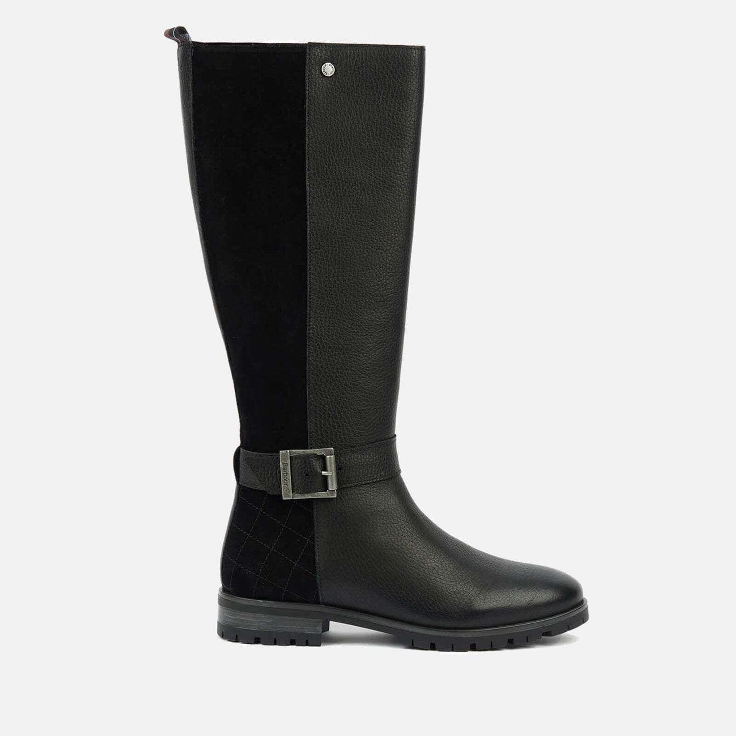 Barbour Alisha Knee High Leather and Suede-Blend Boots