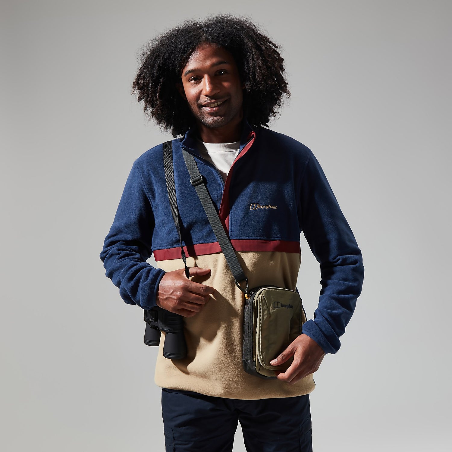 Men's aslam hooded shop half zip fleece