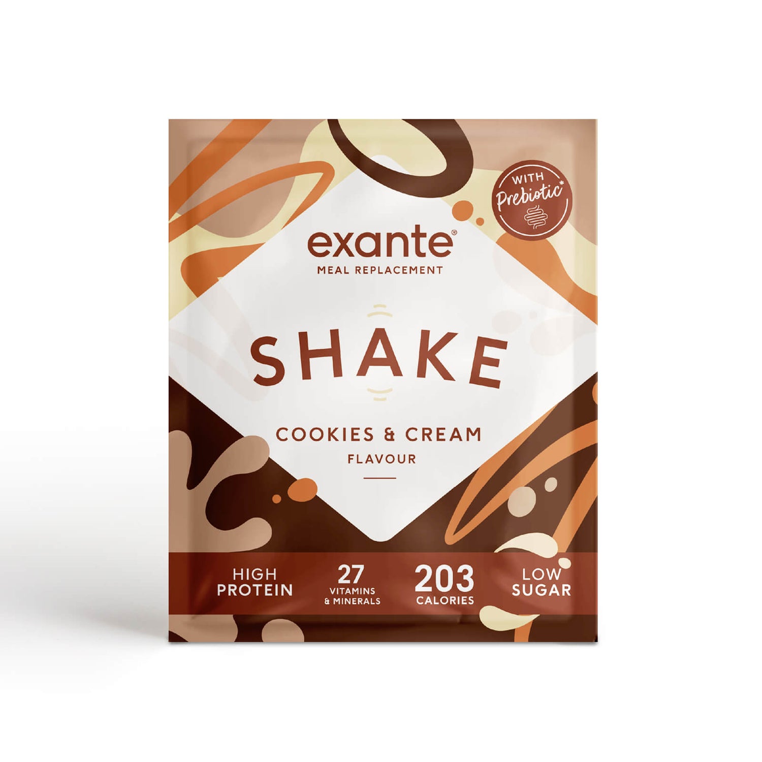 Exante Diet Meal Replacement Shake, Cookies & Cream, Single Serving Sachet