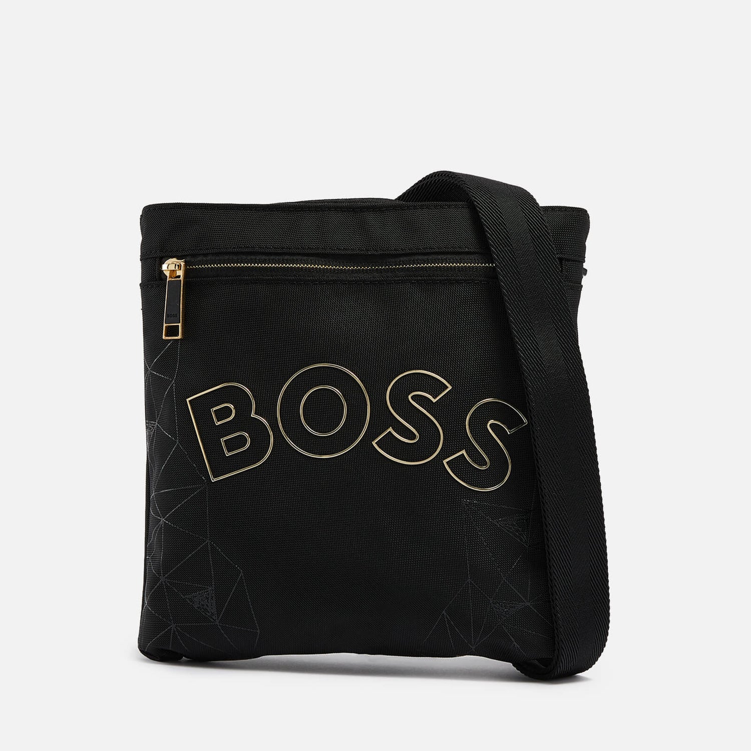 BOSS Catch Logo-Print Canvas Messenger Bag
