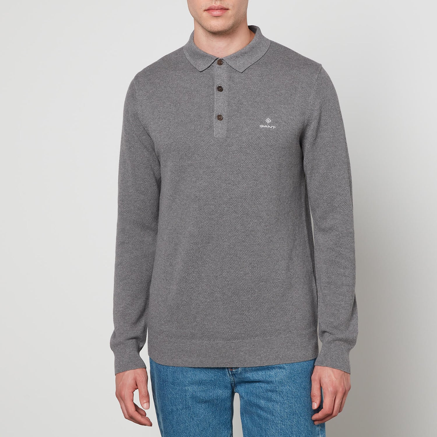 GANT Cotton Piqué-Knit Polo Shirt - S