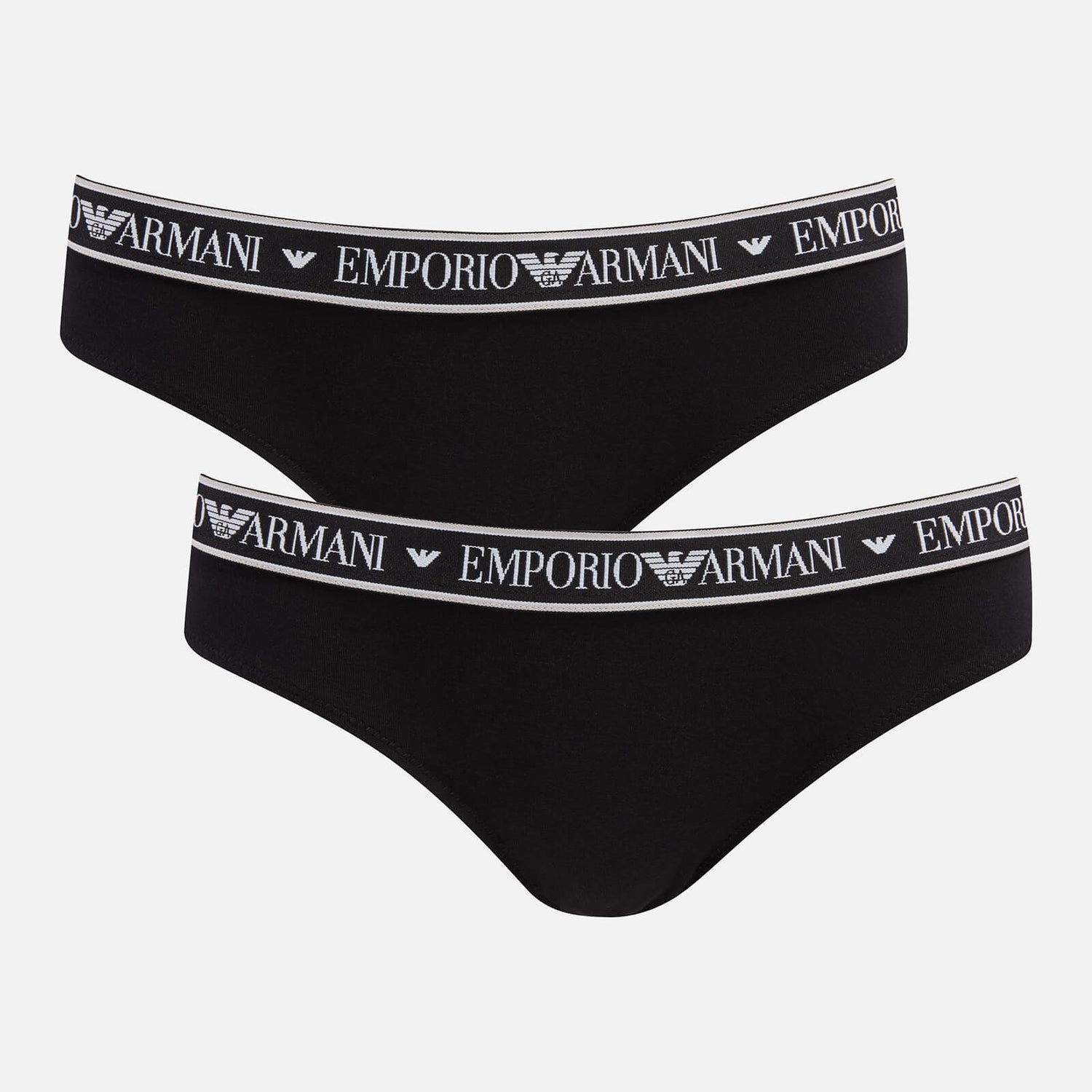 Emporio Armani Two-Pack Logo Detail Cotton-Blend Briefs