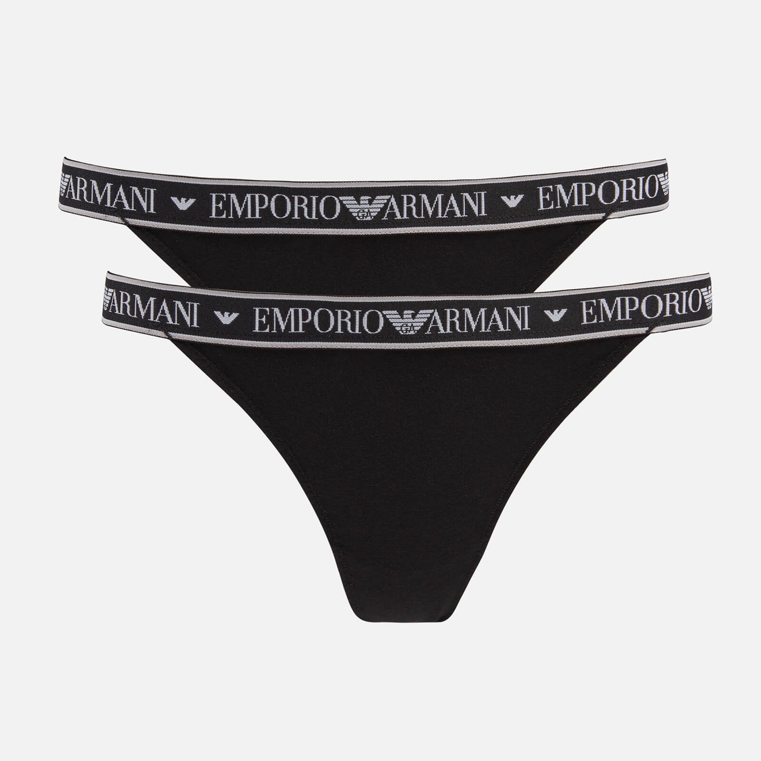 Emporio Armani Two-Pack Stretch-Cotton Thongs - L