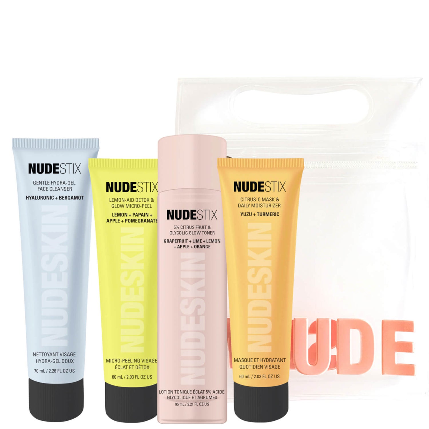 Set para piel delicada Nudeskin 4-Step: Citrus Renew de NUDESTIX