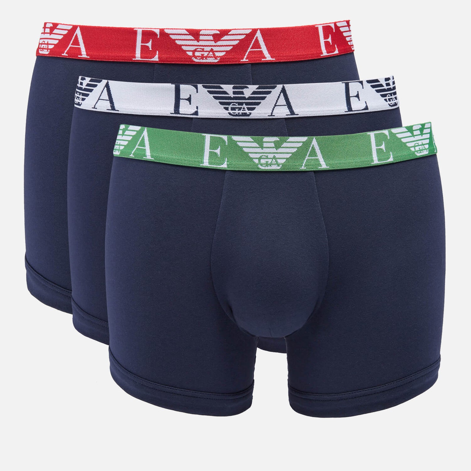 Emporio Armani Men's 3-Pack Bold Monogram Boxer Shorts - Marine