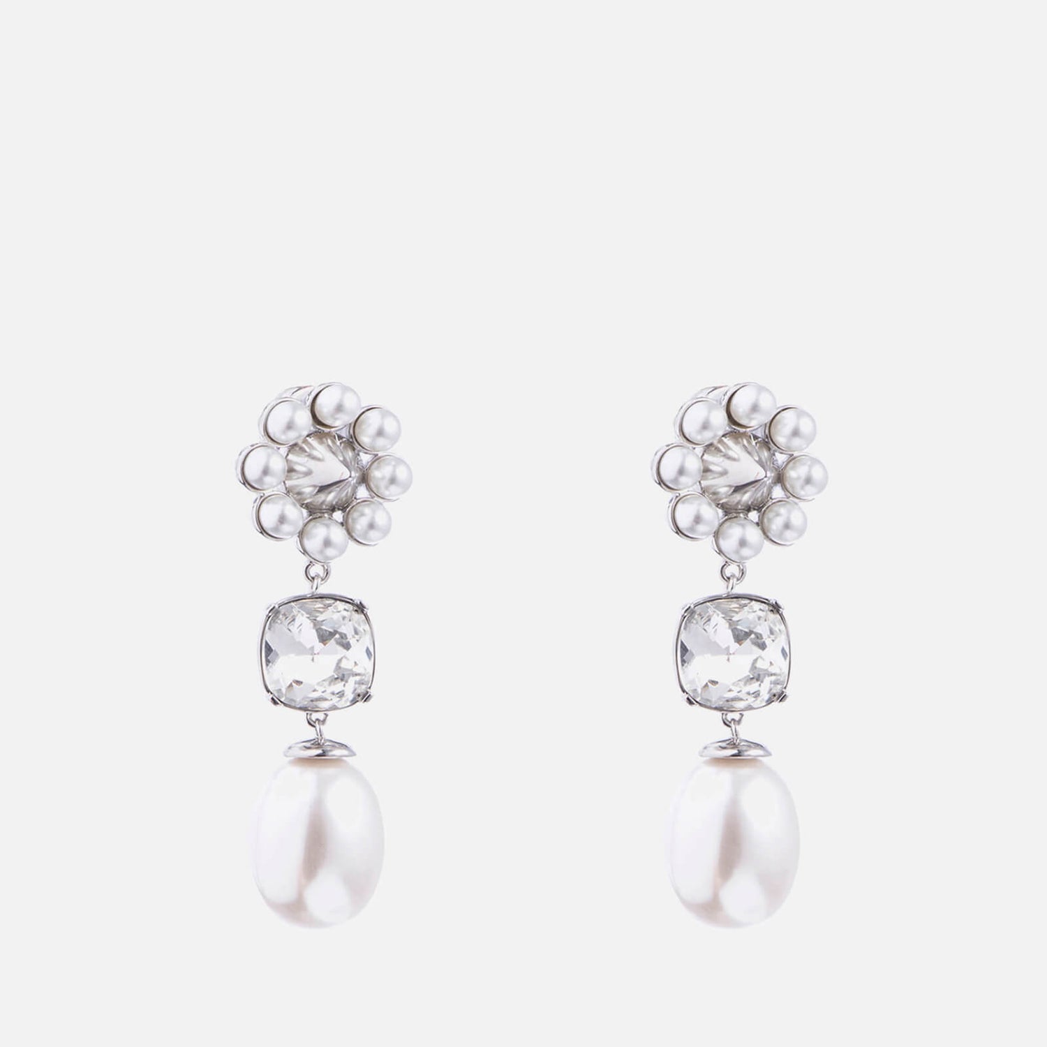 Shrimps Terry Silver-Tone, Faux Pearl and Crystal Earrings