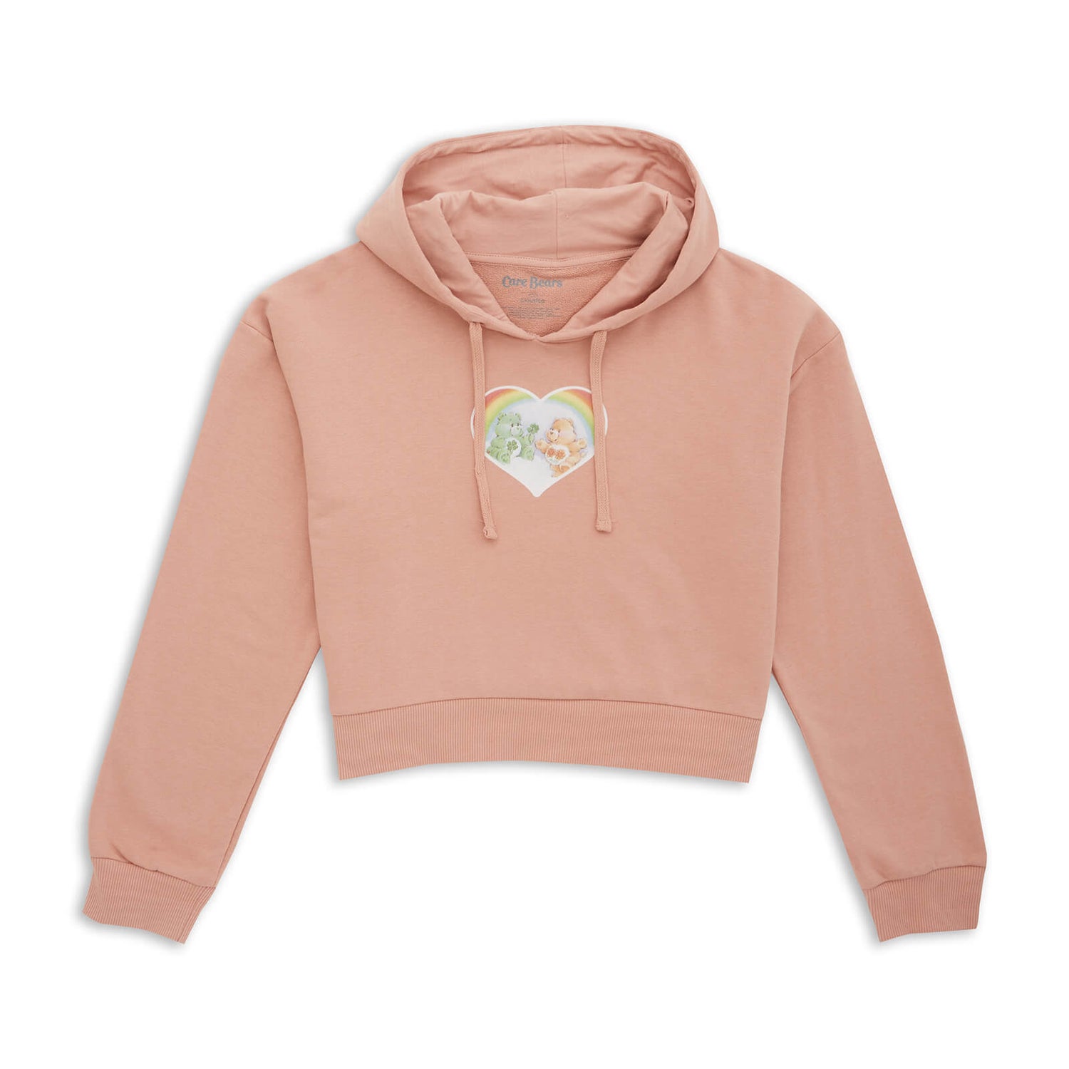 Care Bears Heart Clouds Women's Cropped Hoodie - Dusty Pink