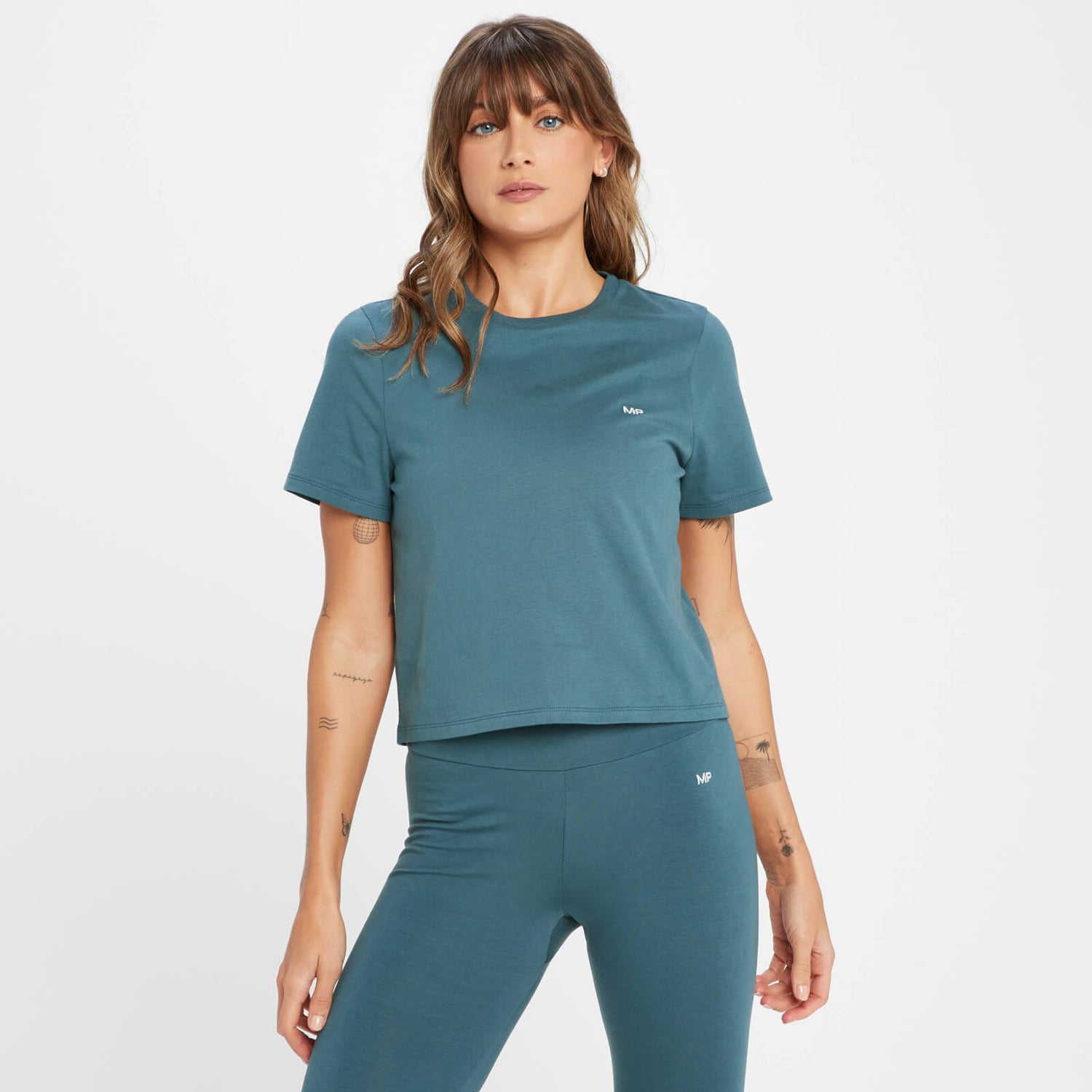 T-shirt cropped MP Rest Day da donna - Smoke Blue