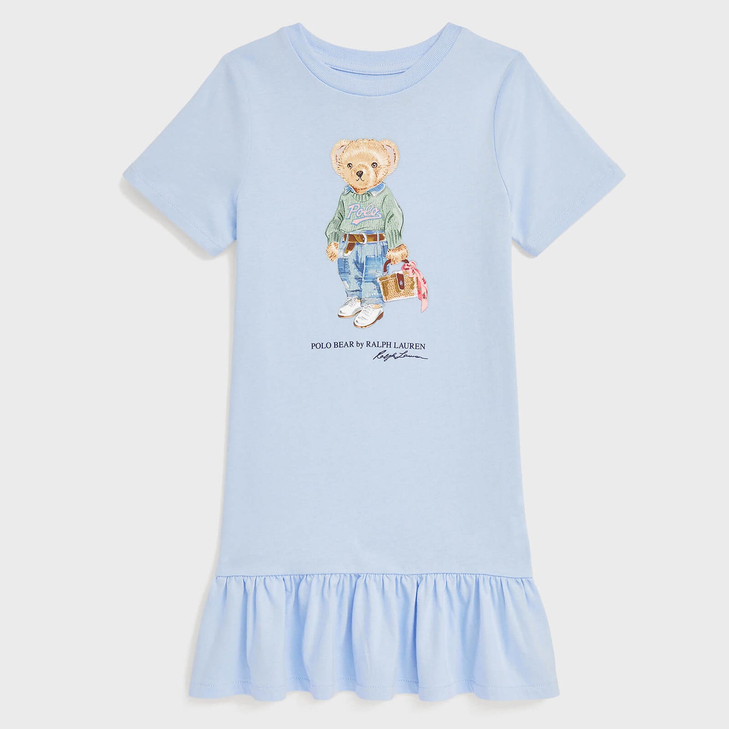 Polo Ralph Lauren Girls’ Ruffle Polo Bear Cotton-Jersey Dress - 2 Years