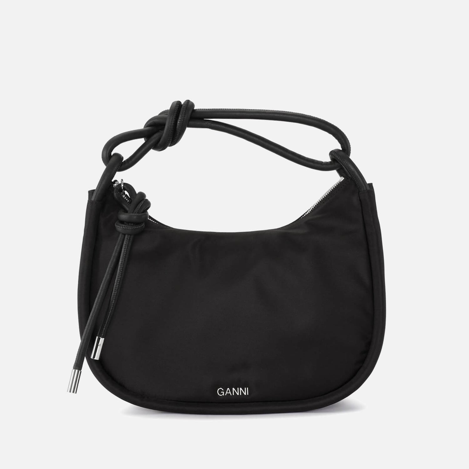 Ganni Knot Leather-Trimmed Recycled Shell Bag