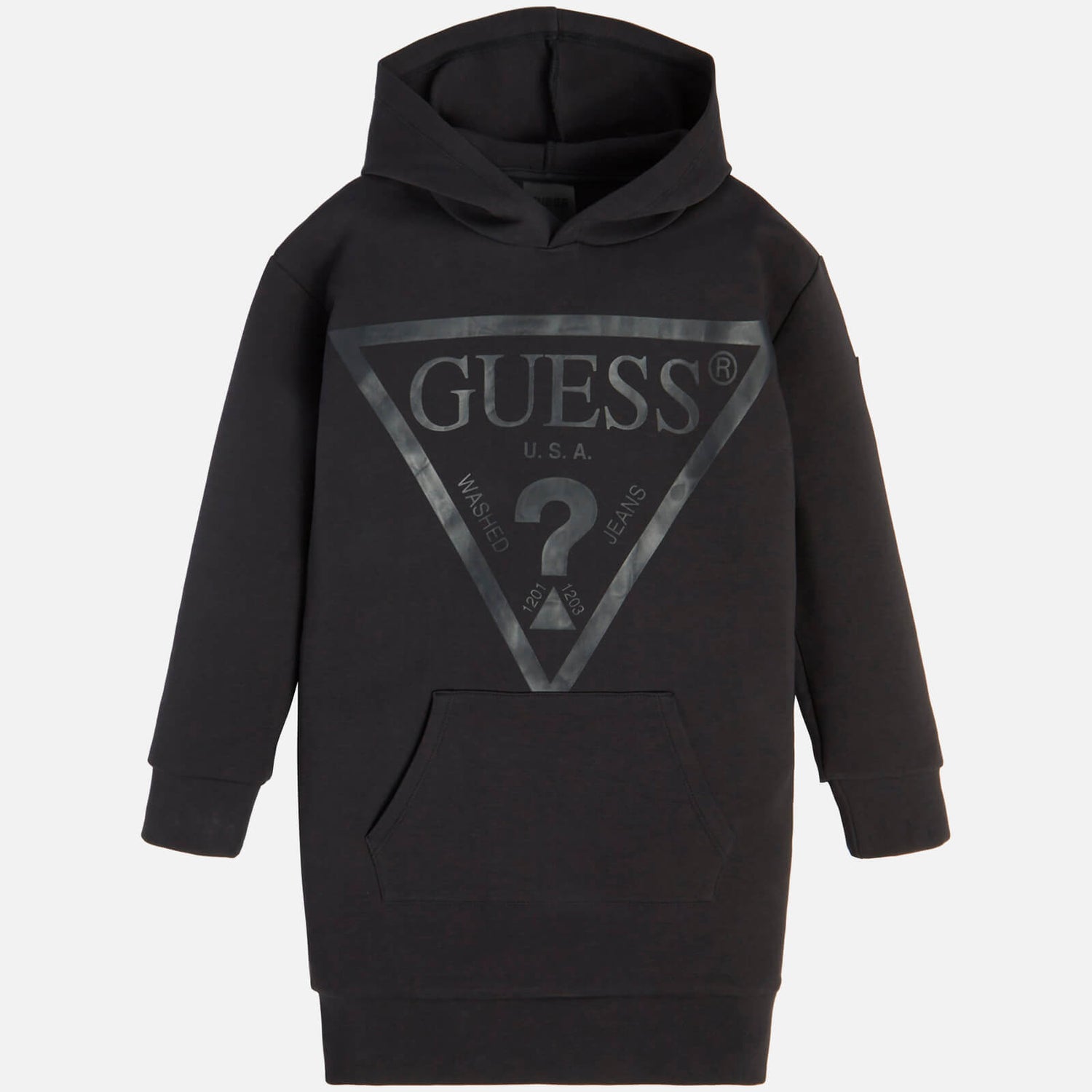 Guess Girls' Logo-Printed Cotton-Blend Hooded Dress