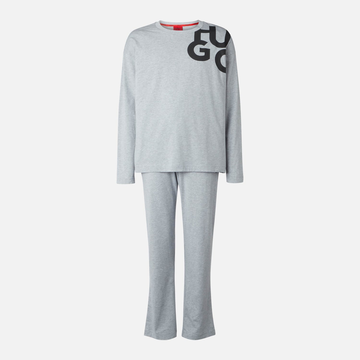 HUGO Bodywear Logo-Printed Long Sleeve Jersey Pyjamas - S