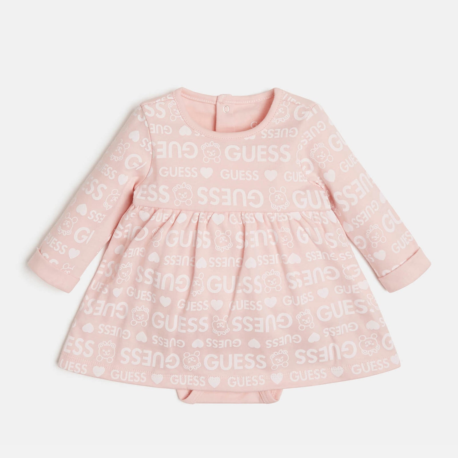 Guess Girls Logo-Print Cotton Dress - 0-3 months