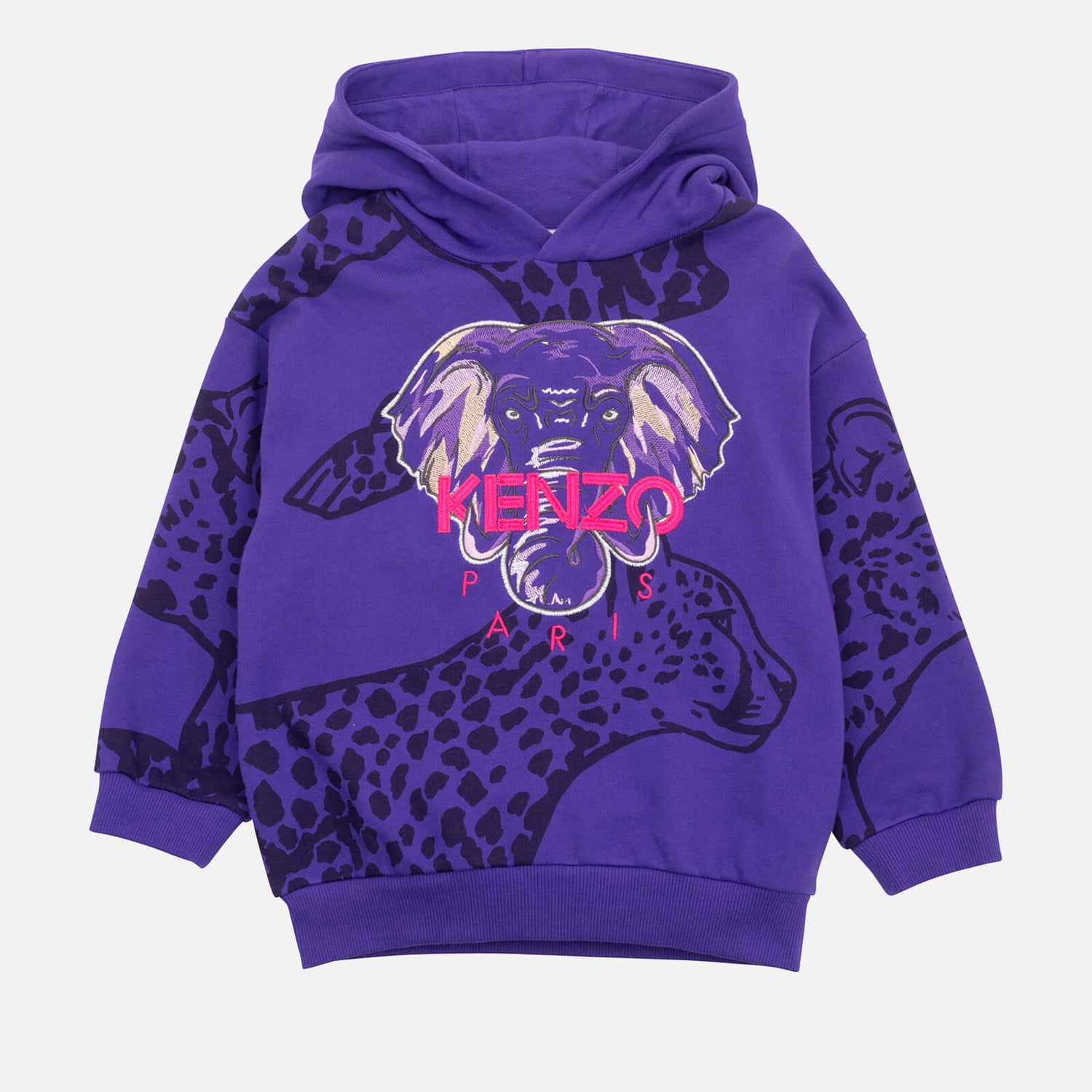 KENZO Girls' Cheetah Print Cotton-Jersey Hoodie