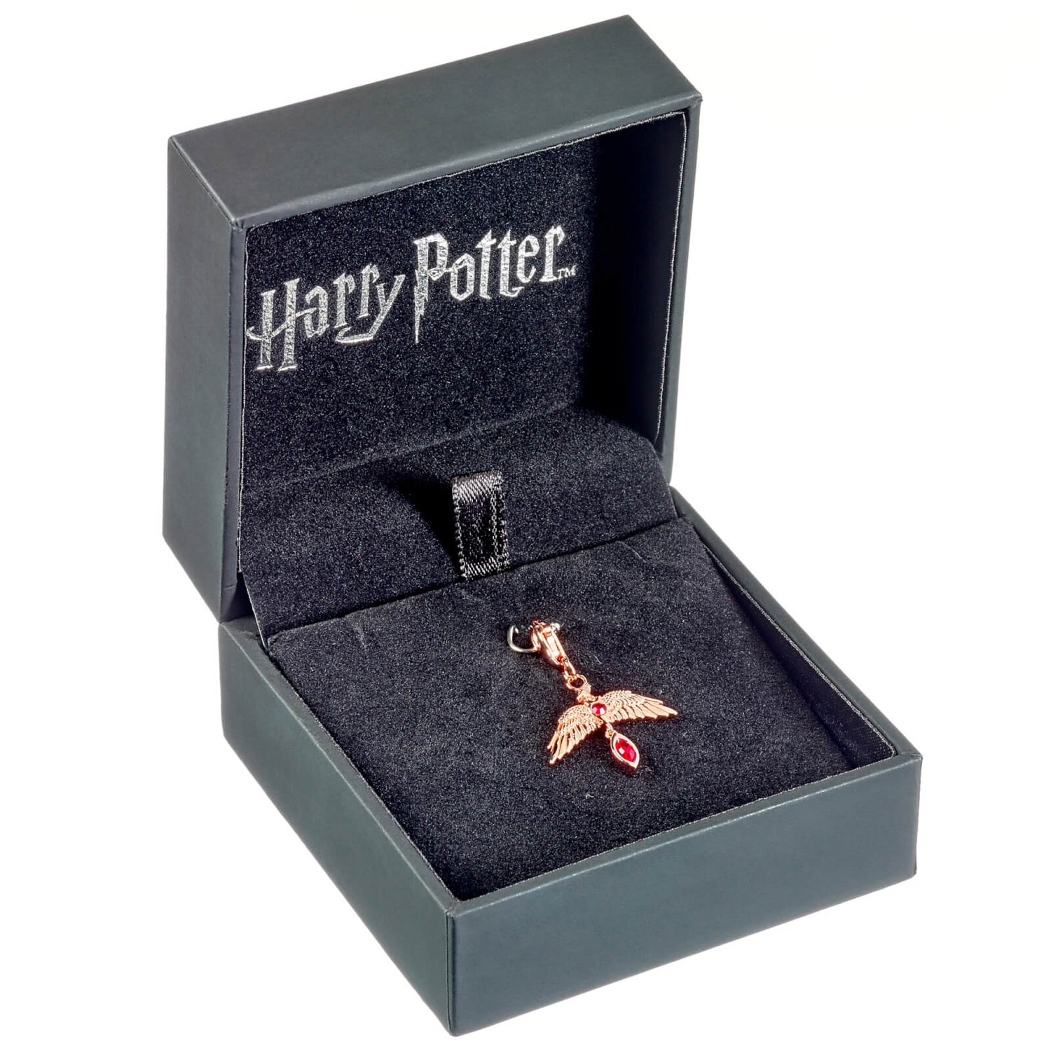 Harry Potter Sterling Silver Fawkes Rose Gold Plated Clip on charm with Crystals