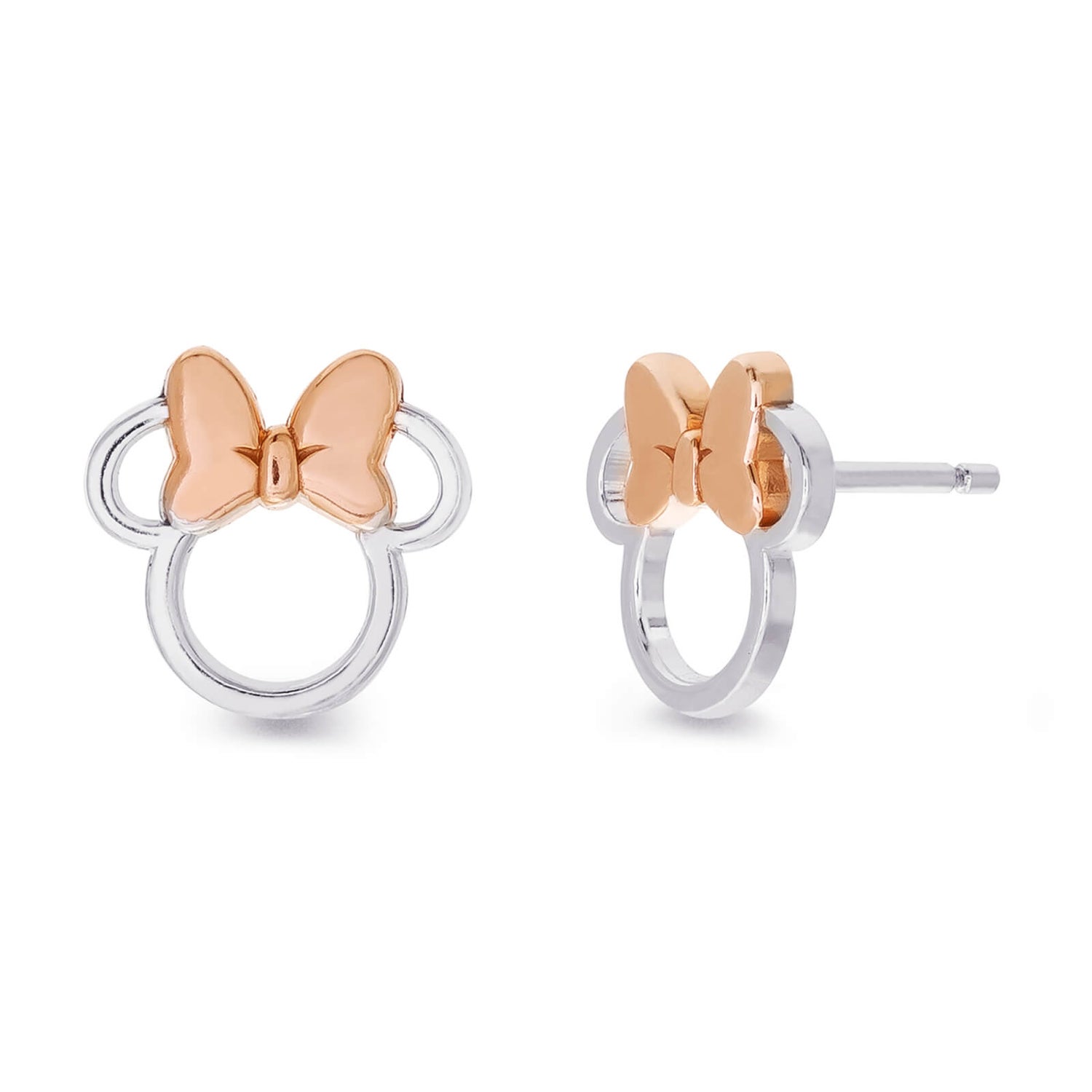 Disney Minnie Mouse silver and rose gold Sterling silver Stud Earrings