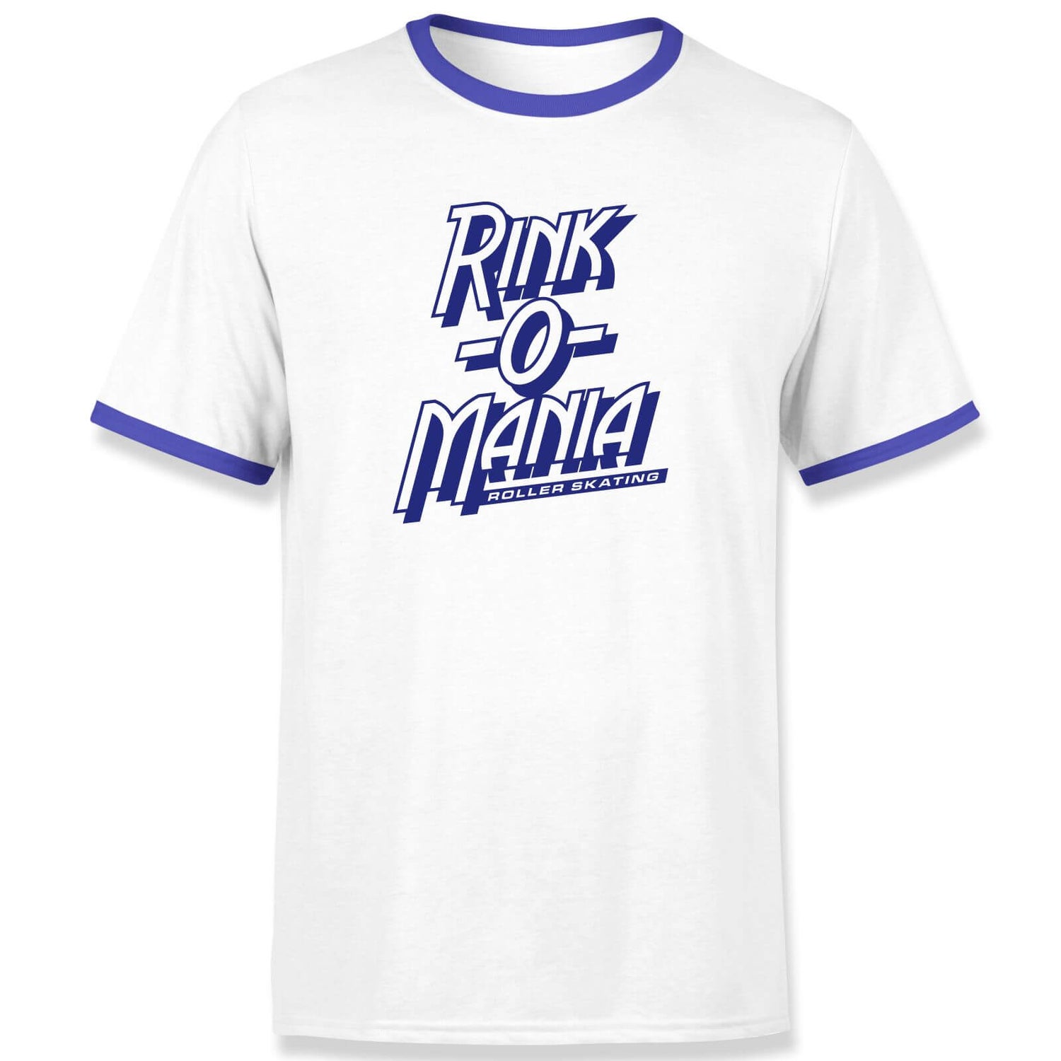 Stranger Things Rink-O-Mania Unisex Ringer T-shirt - Wit/Blauw - S - Wit