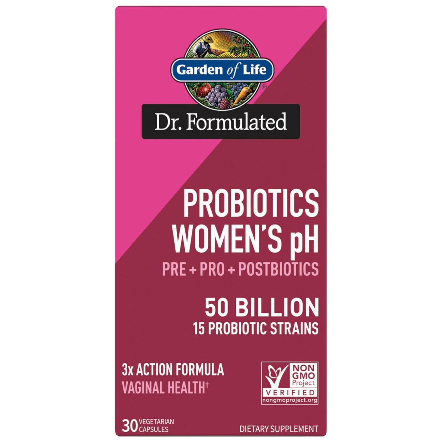 Cápsulas de microbioma para el pH femenino Dr. Formulated Pre+Pro+Postbiotics 50 000 m