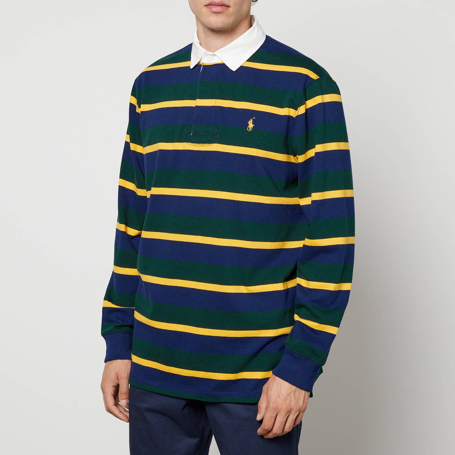 Polo Ralph Lauren Striped Cotton-Jacquard Rugby Shirt - M