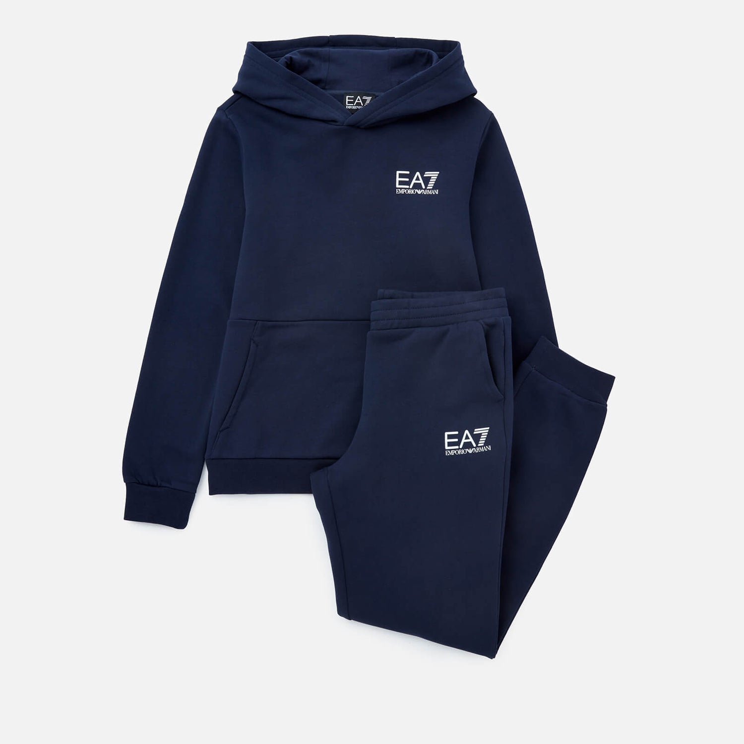 EA7 Boys Hooded Cotton-Jersey Tracksuit - 4 Years