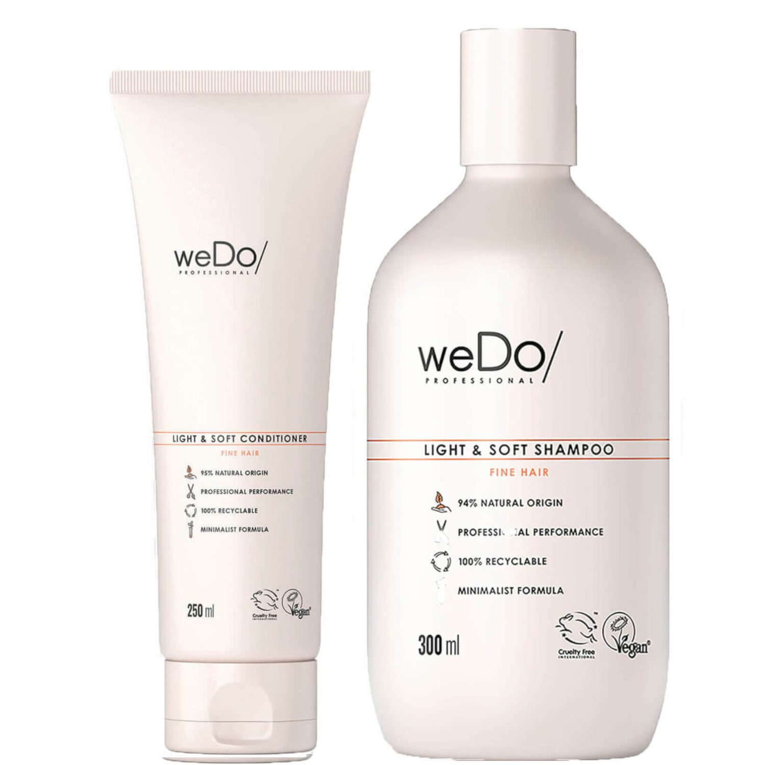 weDo/ Professional Light and Soft Shampoo and Conditioner Full Size Regime Bundle