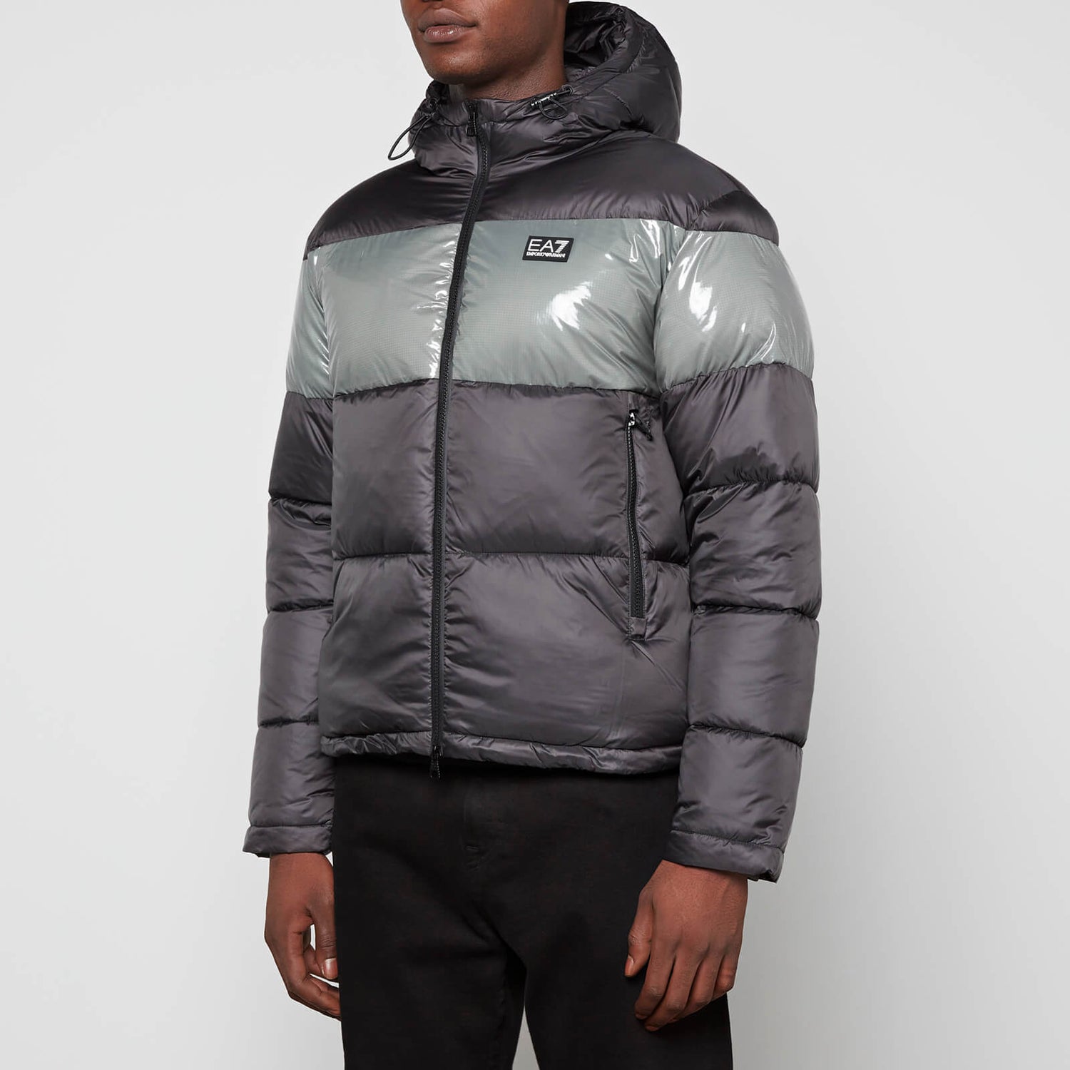 EA7 Colour-Block Quilted Shell Puffer Jacket - S