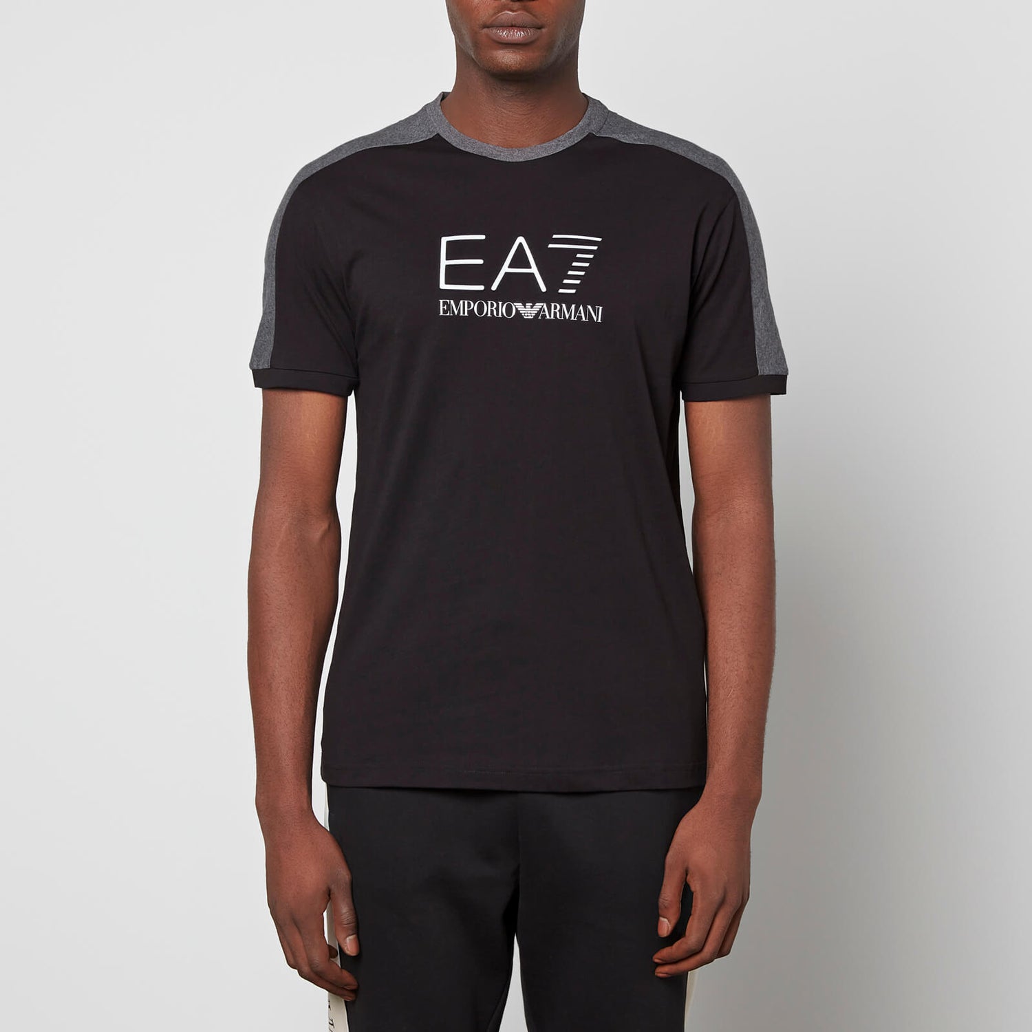 EA7 Colour-Block Cotton-Jersey T-Shirt - S