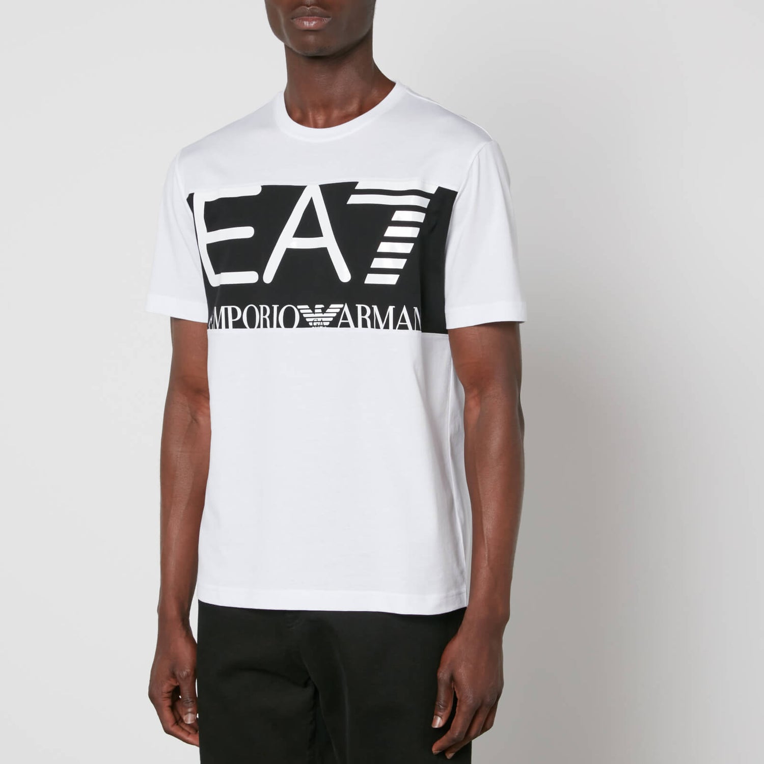 EA7 Gold Logo Cotton-Jersey T-Shirt - S