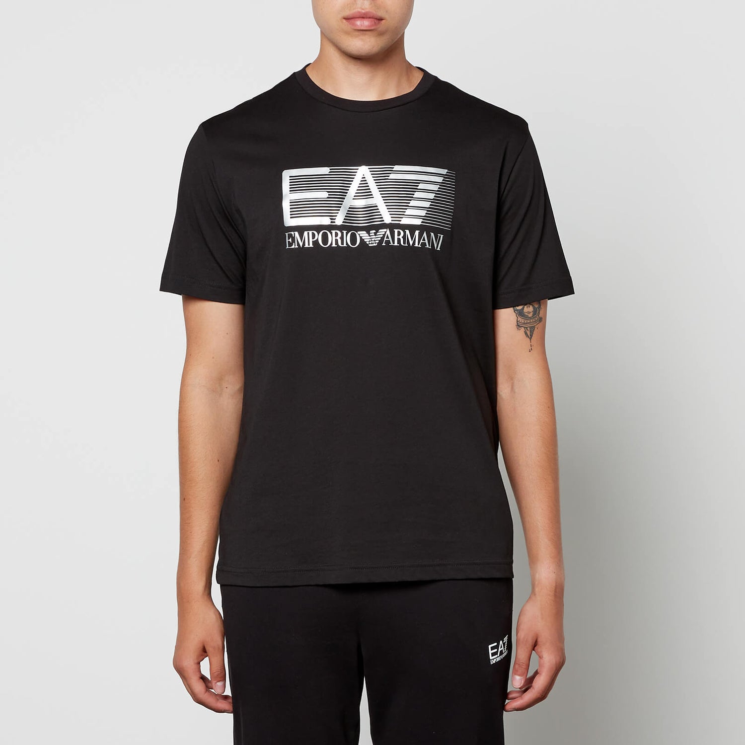 EA7 Logo Stretch Cotton-Jersey T-Shirt - S
