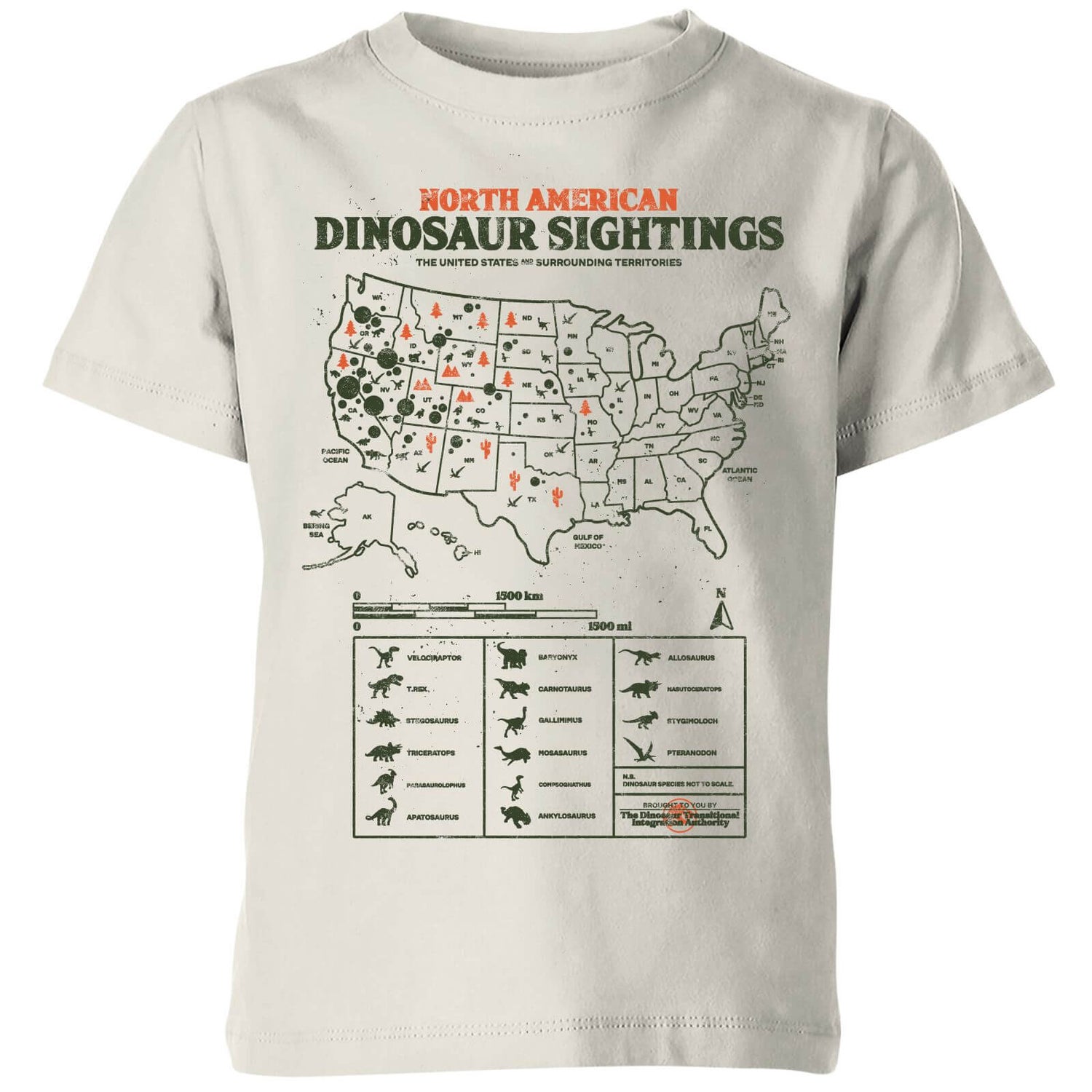 Camiseta para niño Jurassic World Dinosaur Sightings - Crema