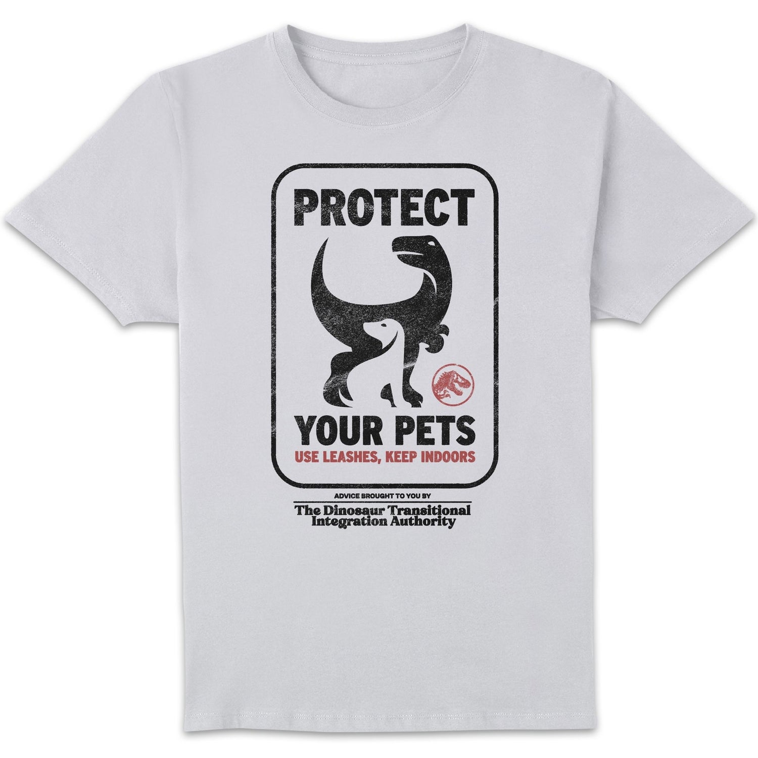 Jurassic World Protect Your Pets Men's T-Shirt - White
