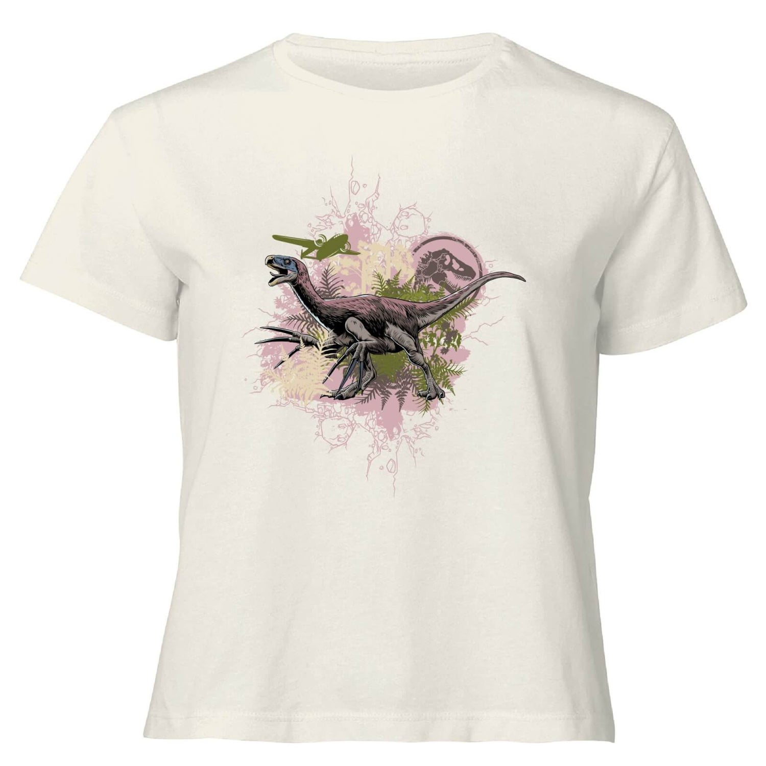 Jurassic World Composition Women's Cropped T-Shirt - Cream