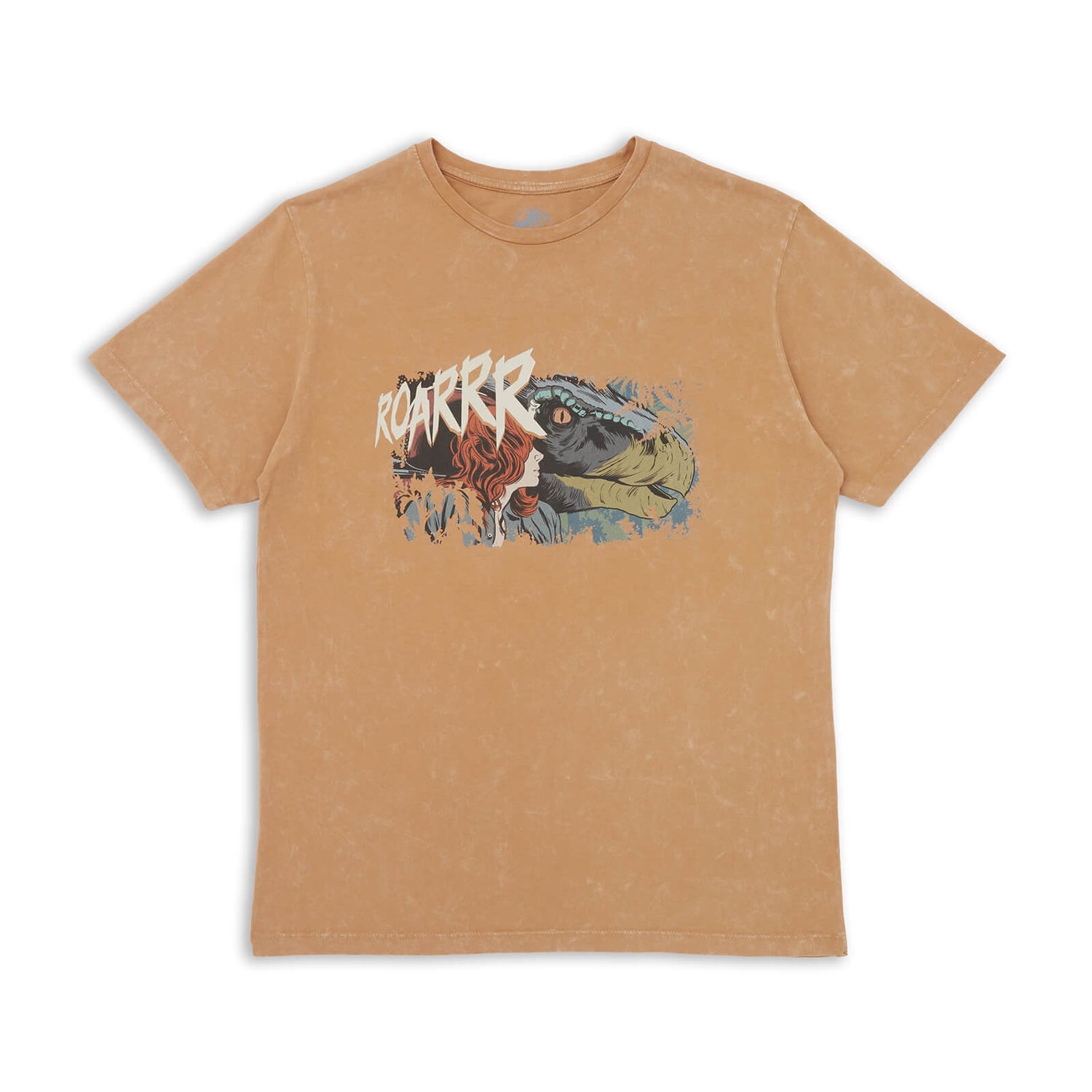 Jurassic World Roarrr Unisex T-Shirt - Tan Acid Wash