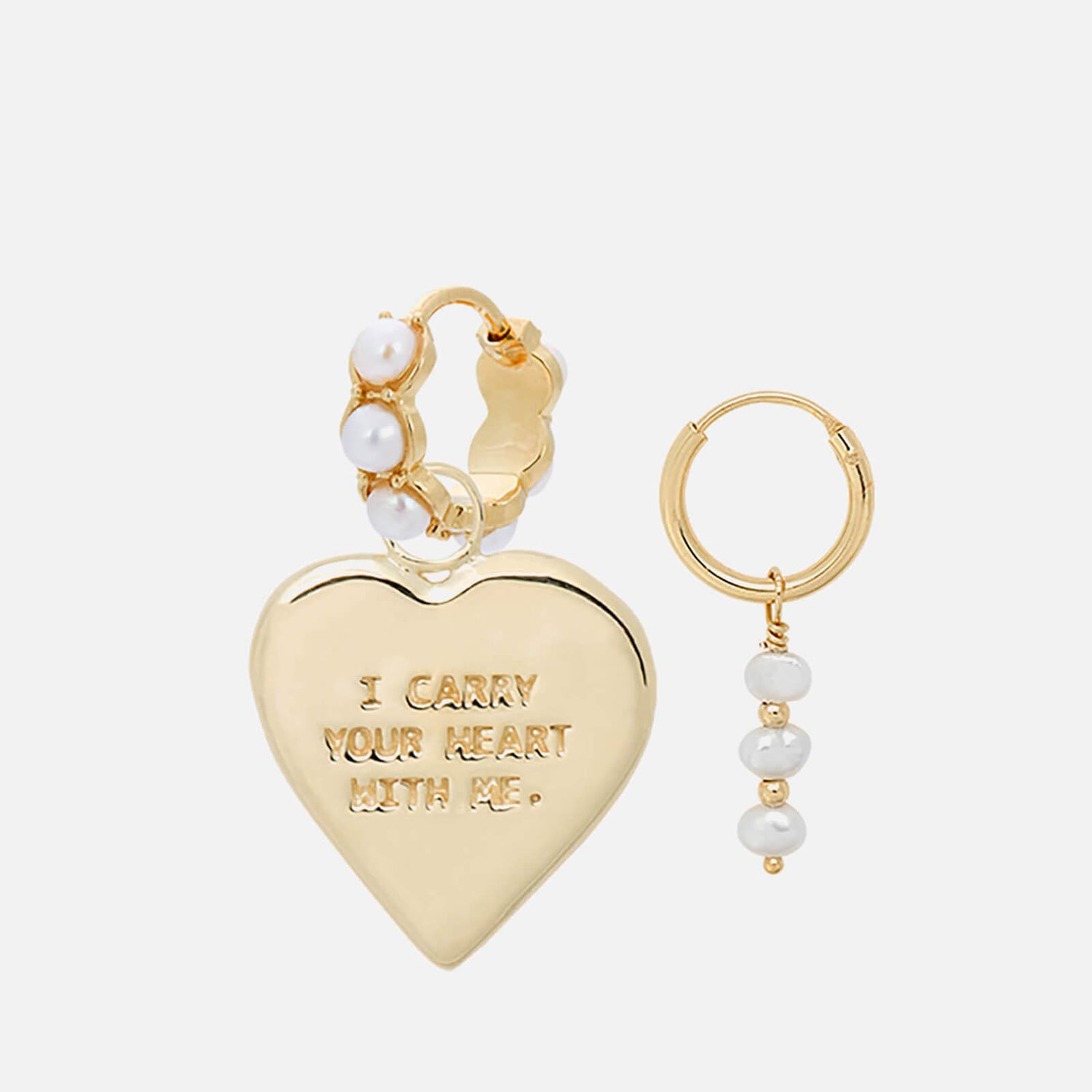 anna + nina Date Night Gold-Plated Silver and Pearl Earrings Set