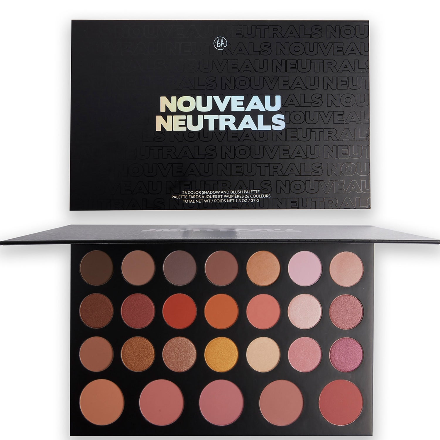 BH Cosmetics Nouveau Neutrals - 26 Color Shadow and Blush Palette