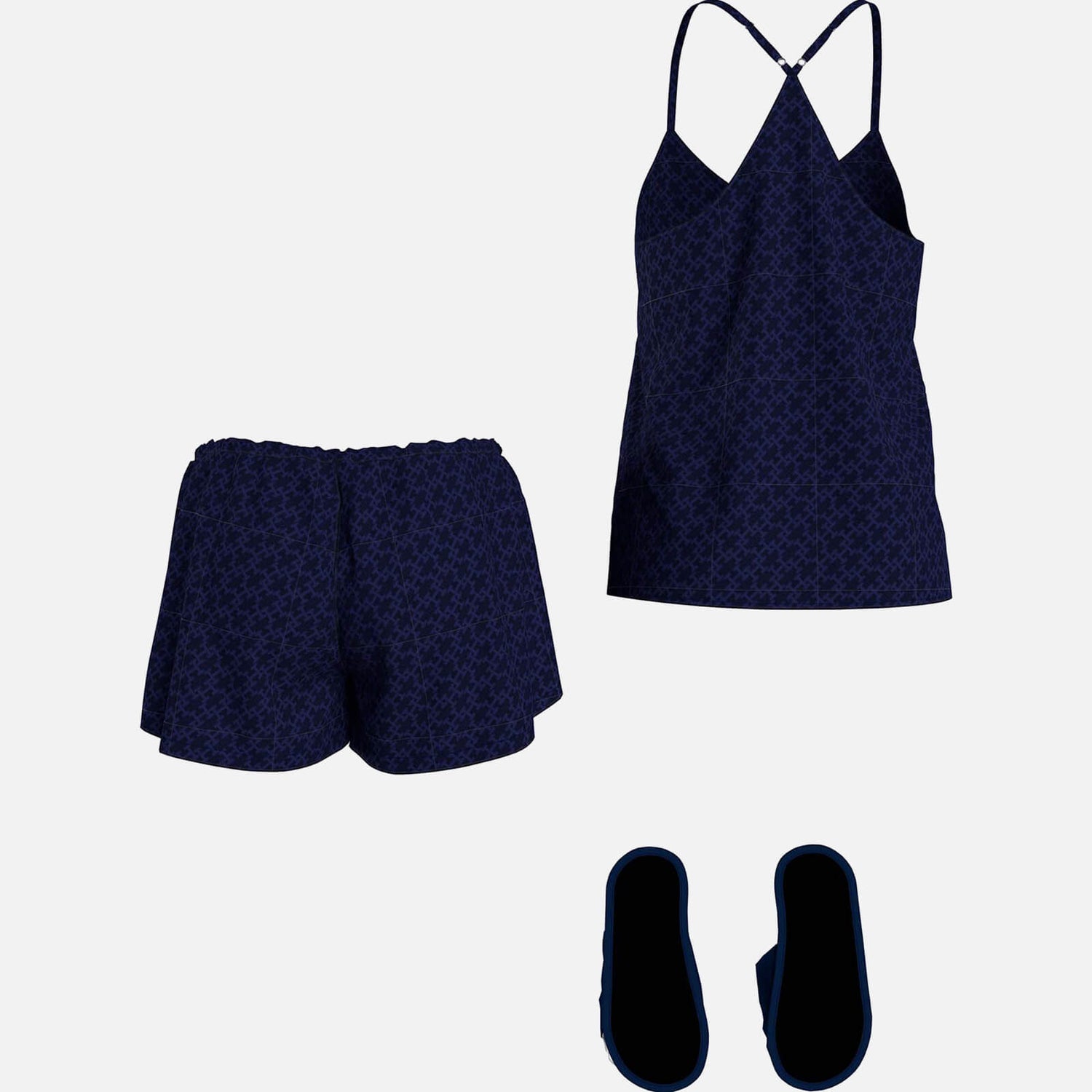 Tommy Hilfiger Satin Cami & Slippers Pyjama Gift Set - XS