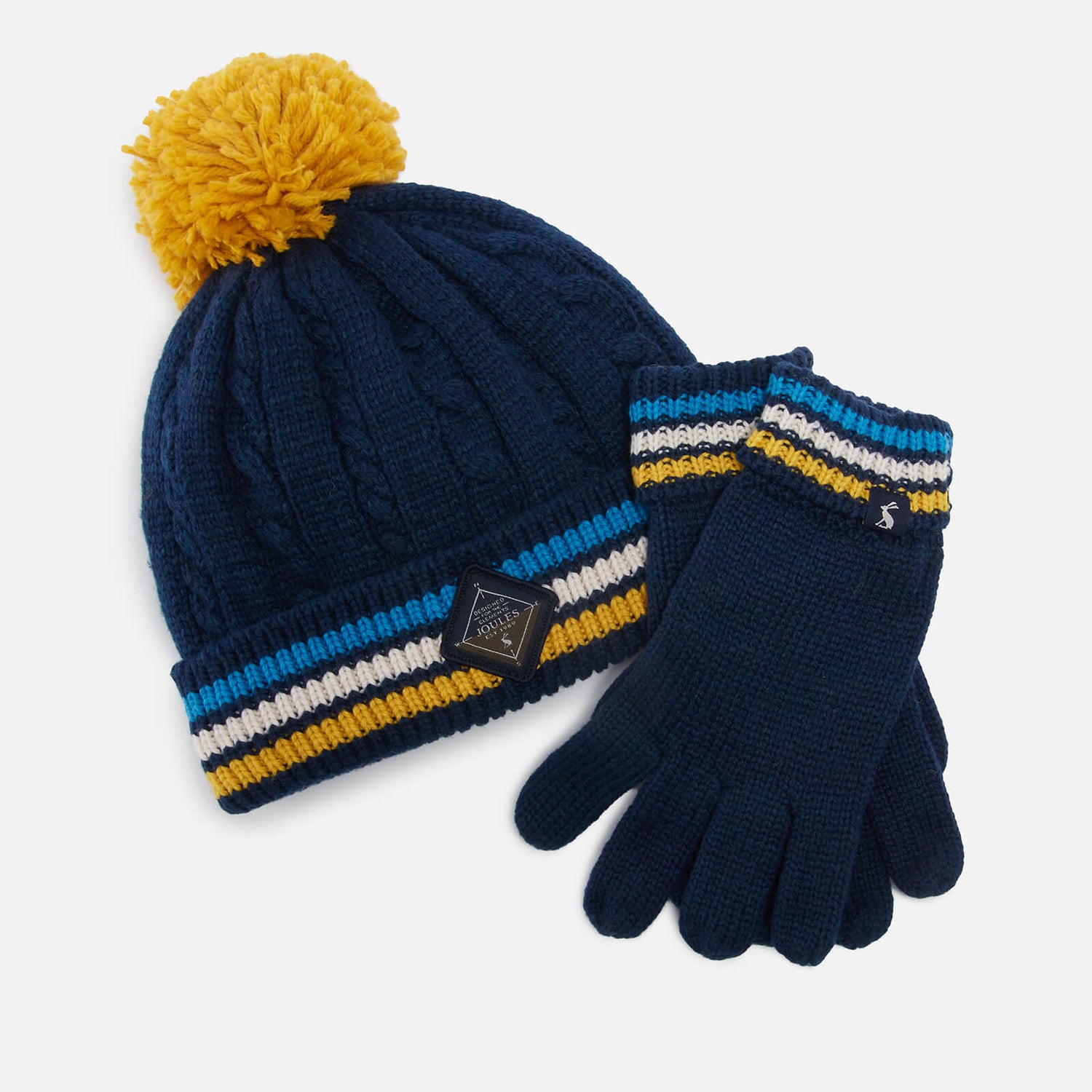 Joules Kids' Hartlow Knit Hat and Gloves Set