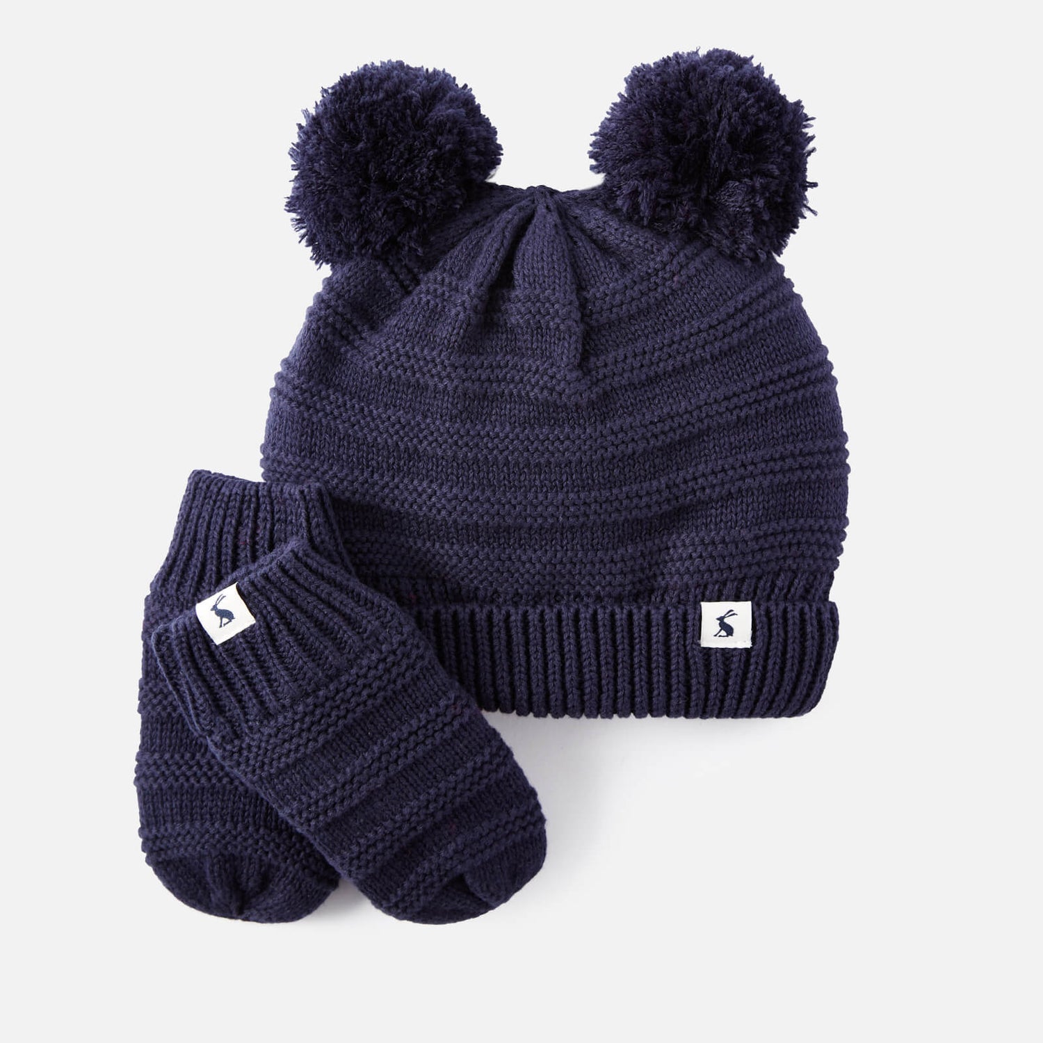Joules Baby Pompom Knitted Hat and Gloves Set - 6-12 months