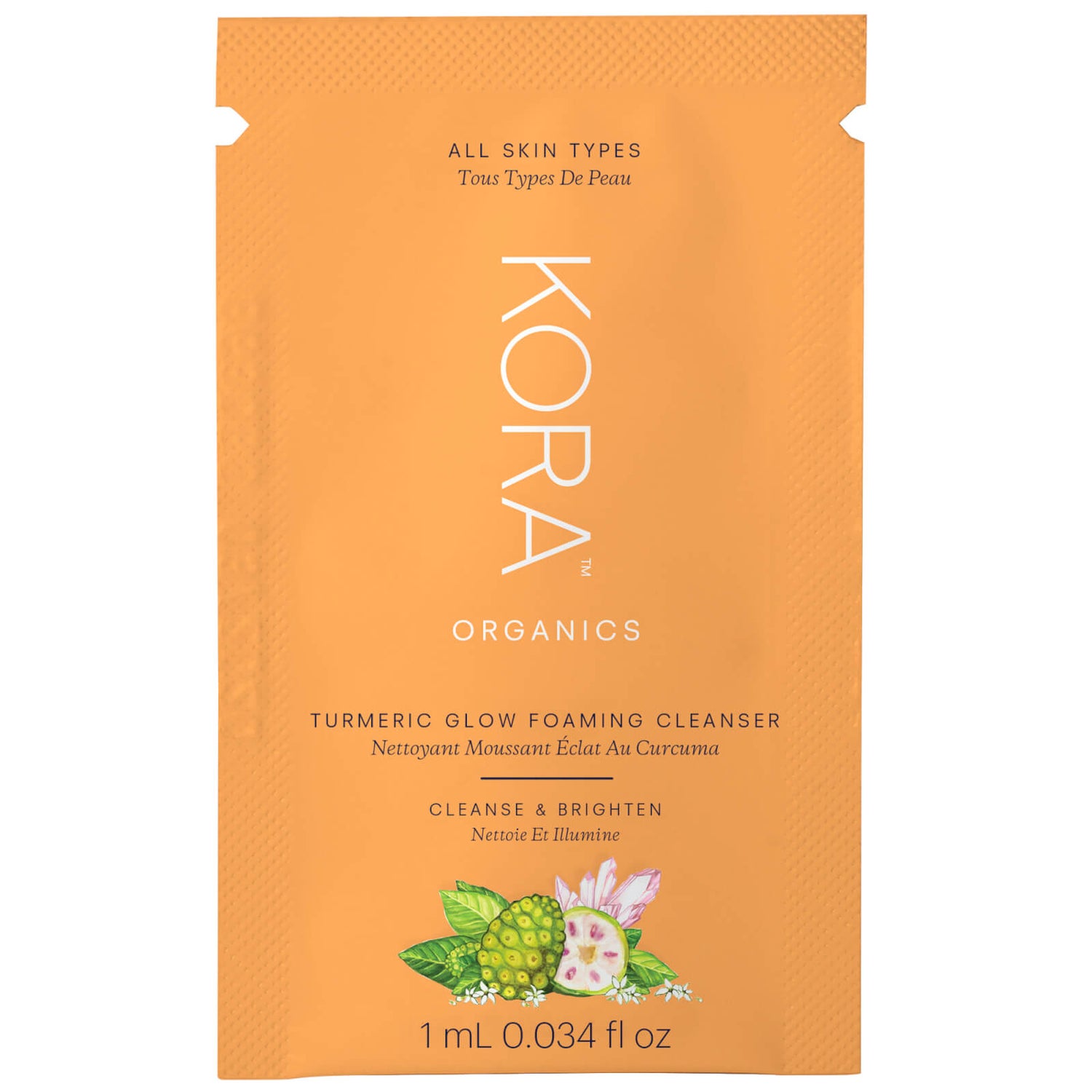 Kora Organics Turmeric Glow Foaming Cleanser Sachet Sample 1ml