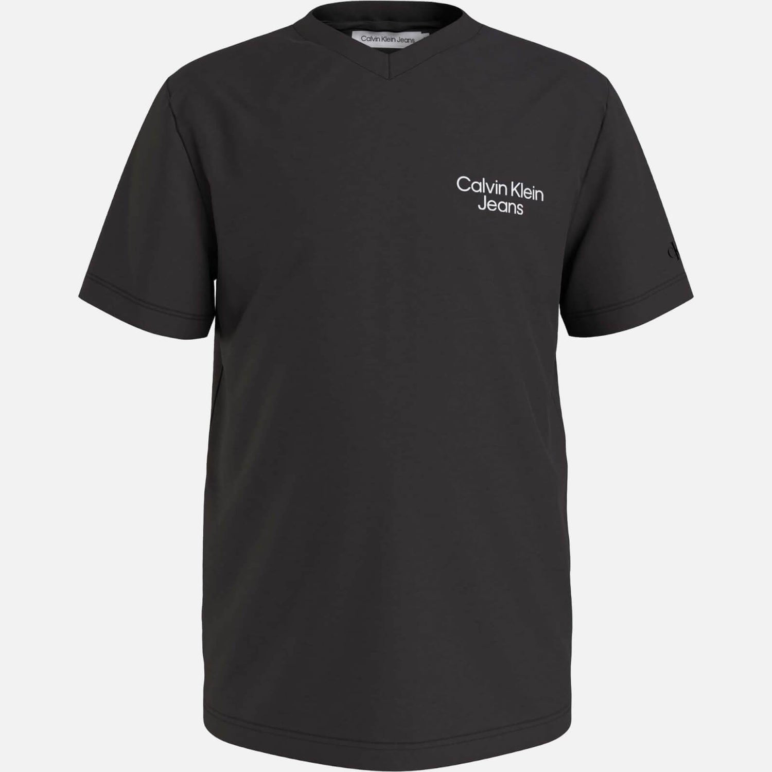 Calvin Klein Boys' V-Neck Logo Cotton-Jersey T-Shirt - 8 Years