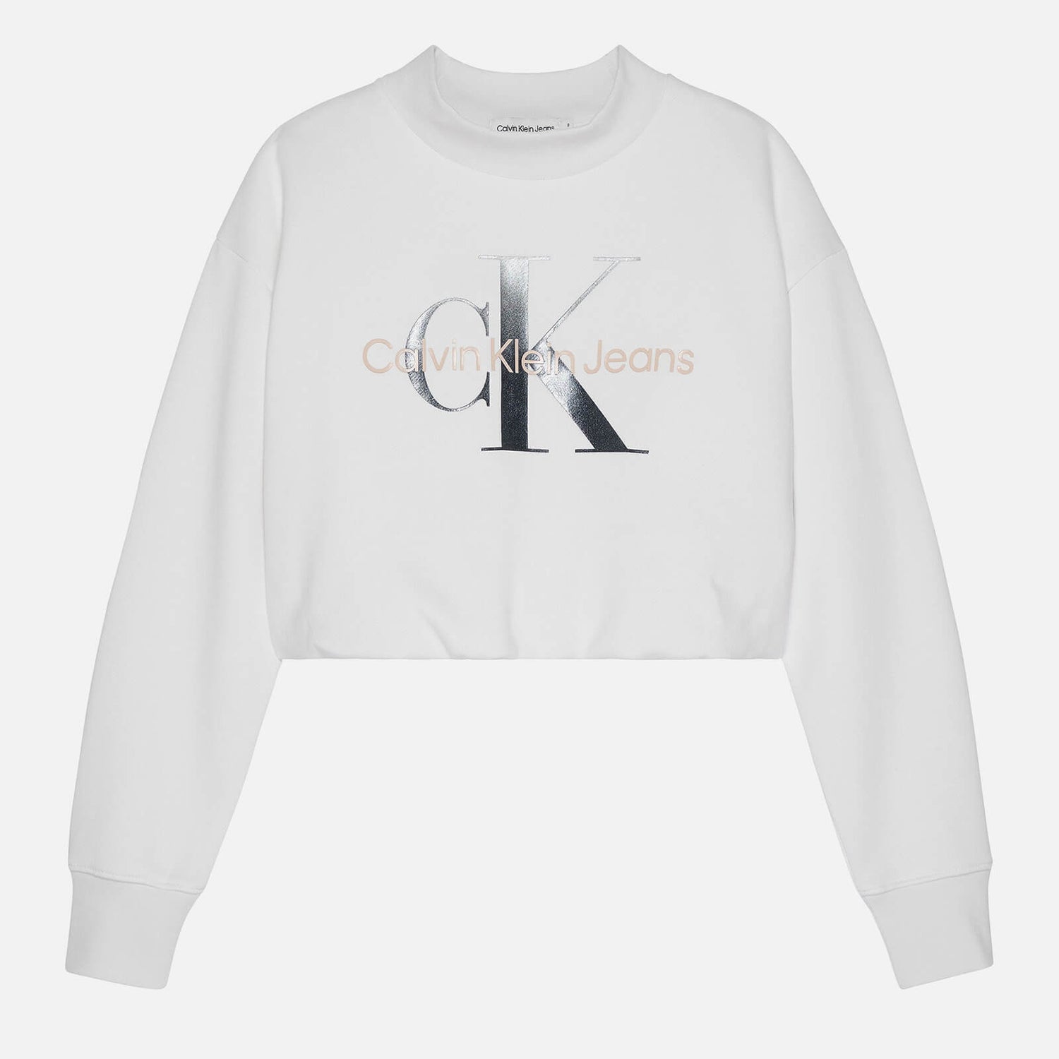 Calvin Klein Girls' Cropped Logo-Print Cotton-Blend Sweatshirt - 14 Years