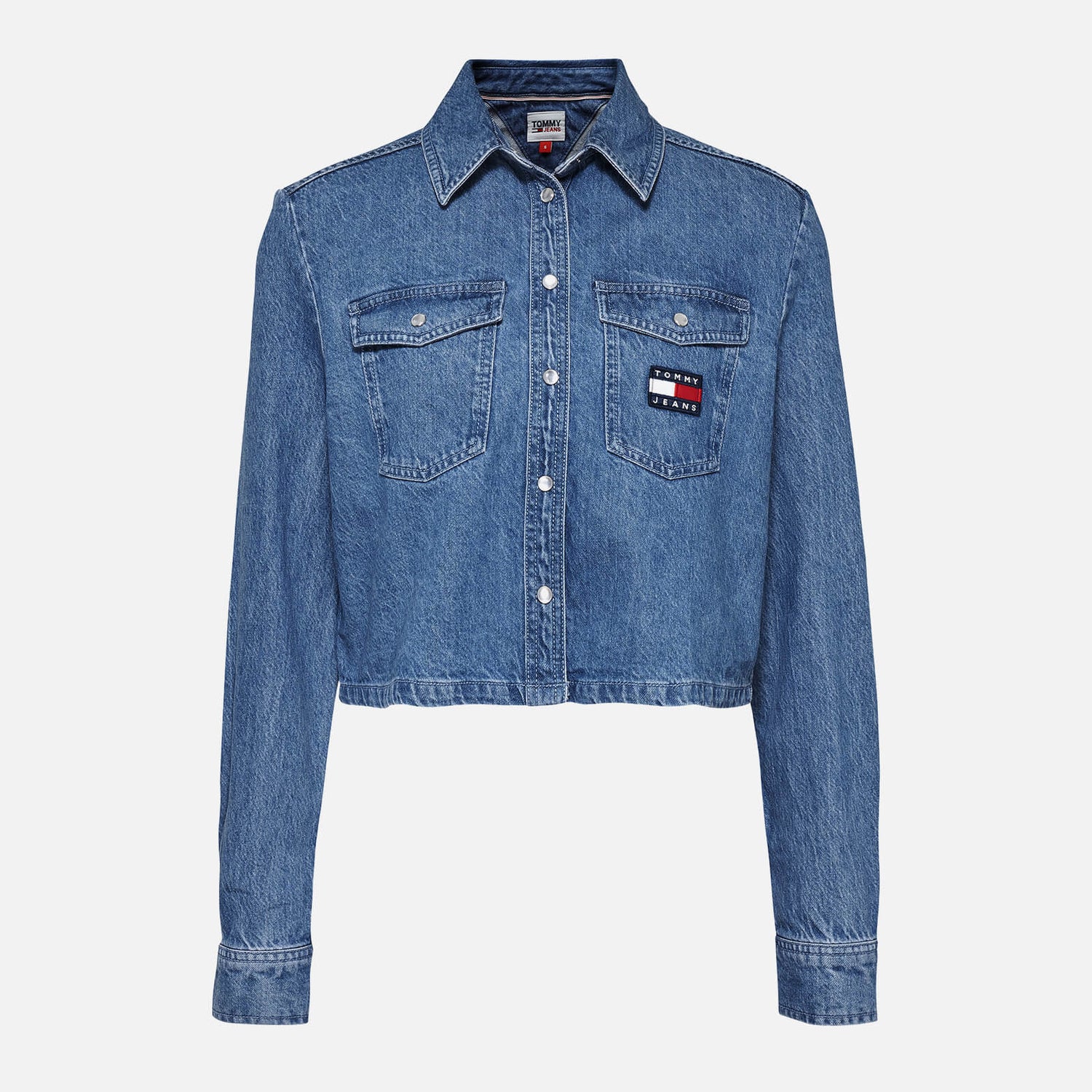 Tommy Jeans Cropped Denim Shirt - XS