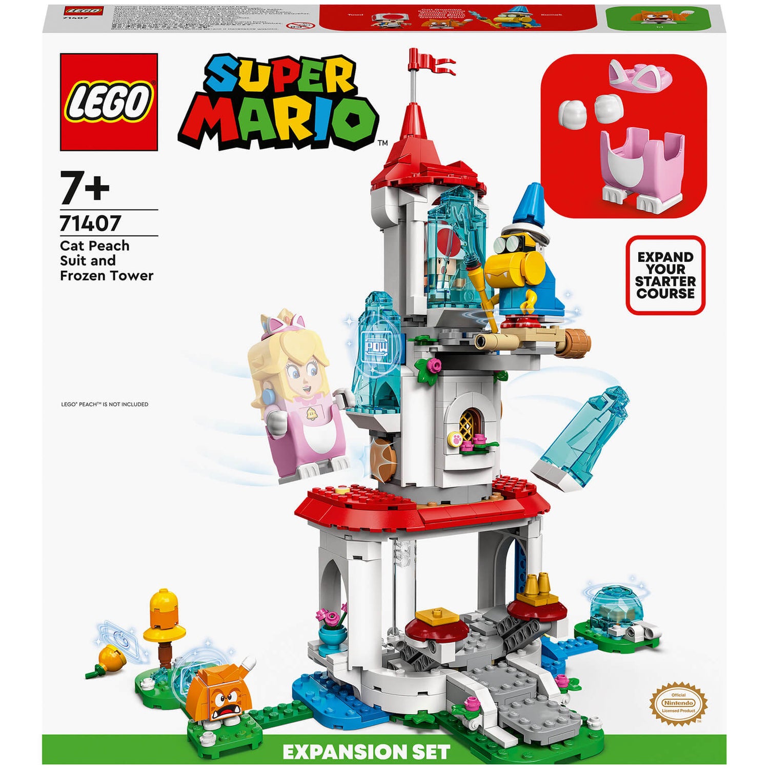 LEGO Super Mario Cat Peach Suit and Frozen Tower Expansion Set (71407)