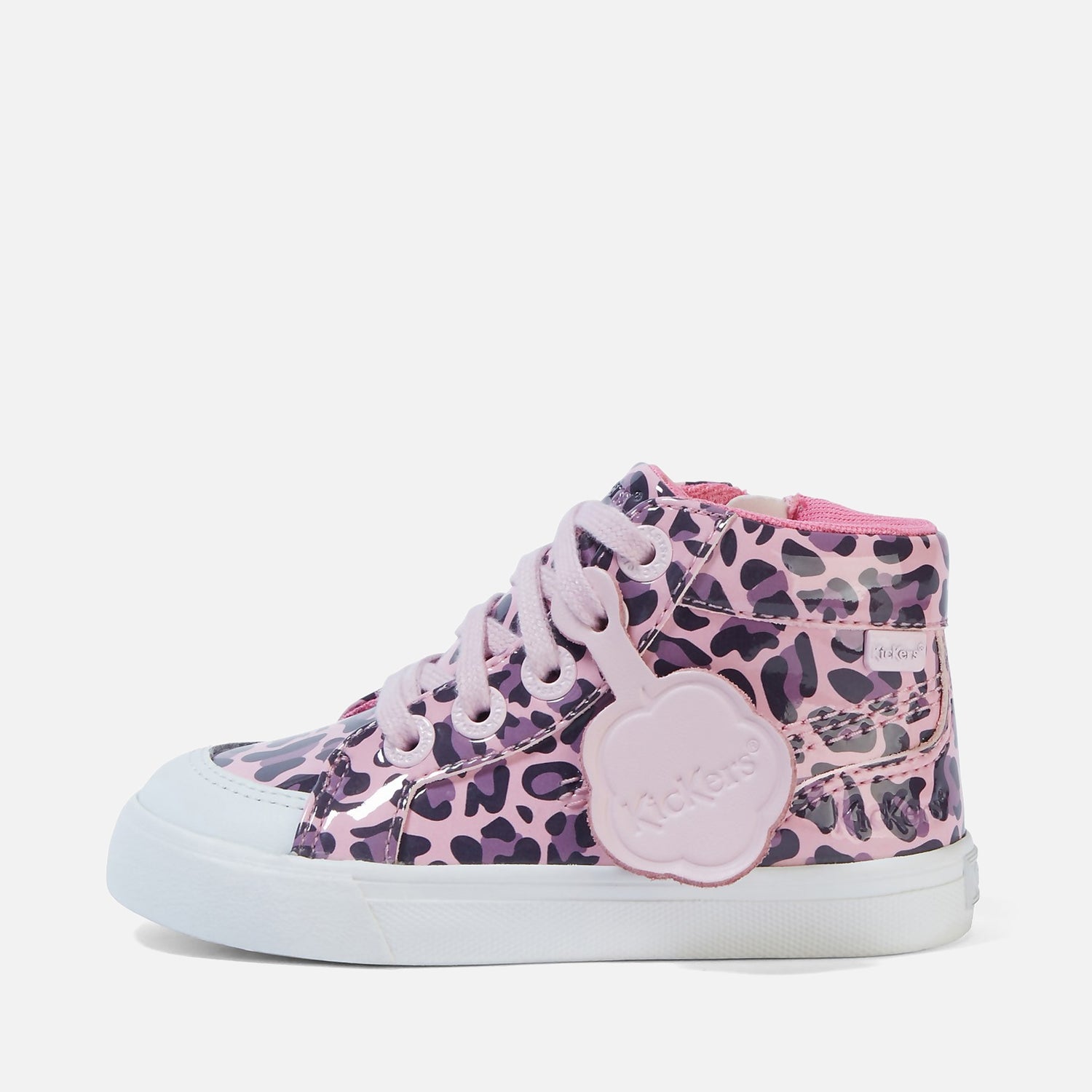 Infant Girls Tovni Hi Leopard Patent Leather Pink Kickers