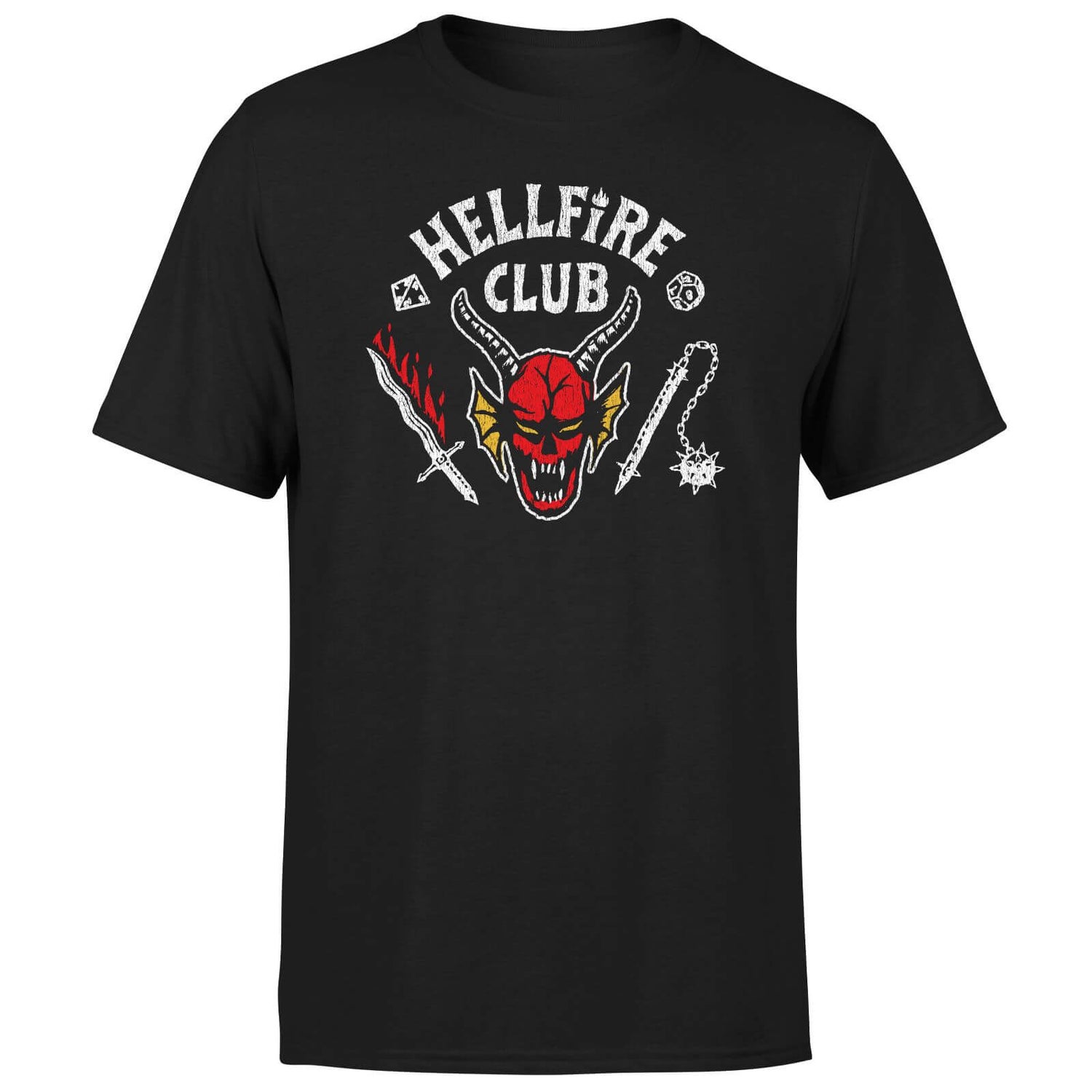 Stranger Things Hellfire Club Vintage Unisex T-Shirt - Zwart