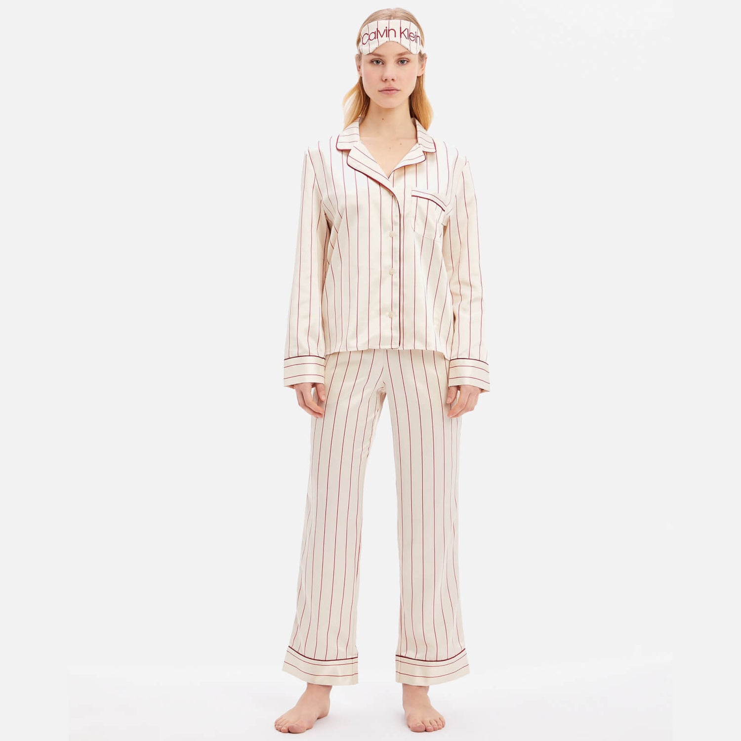 Calvin Klein Striped Satin Pyjama Set - XS