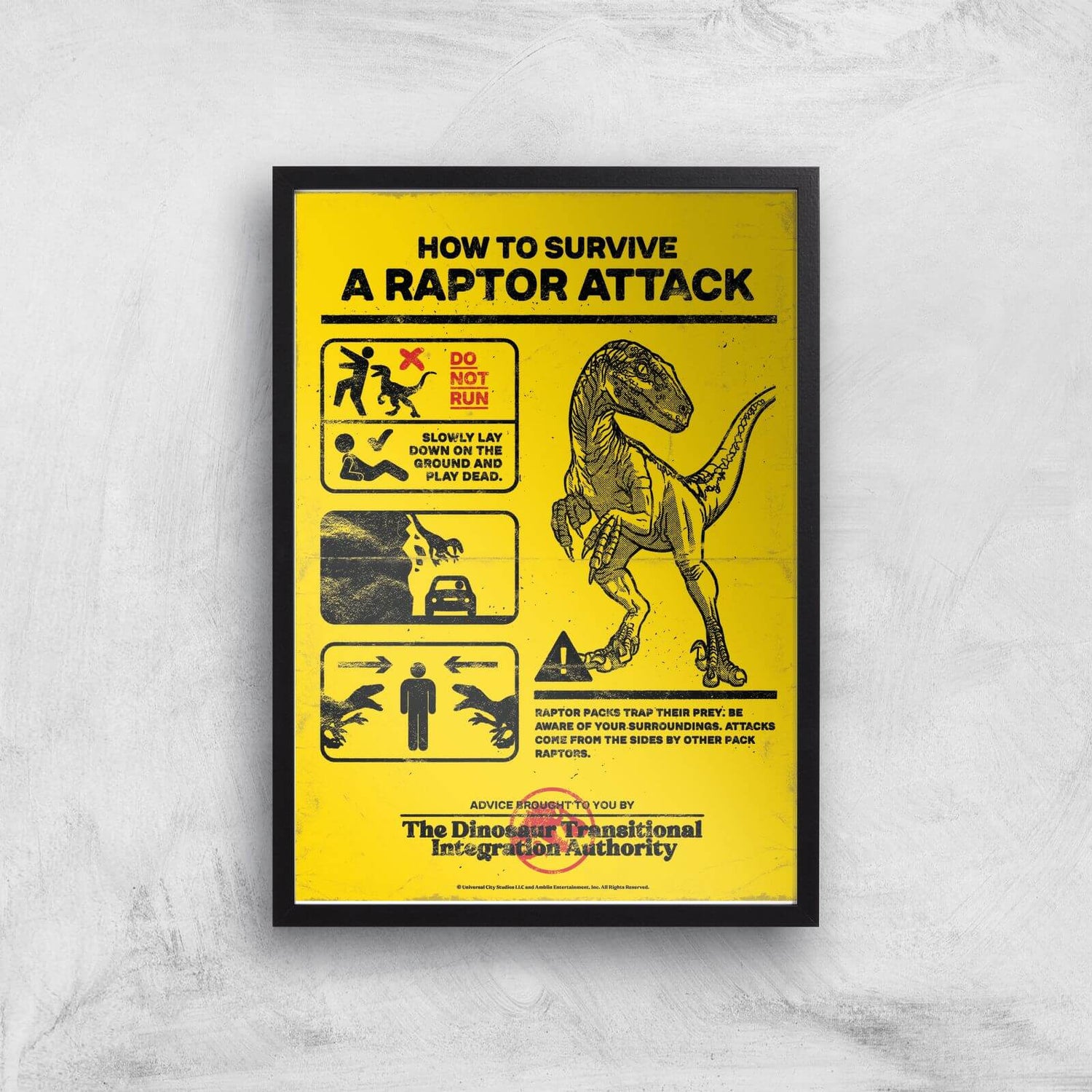 Jurassic World How To Survive A Raptor Attack Giclee Art Print
