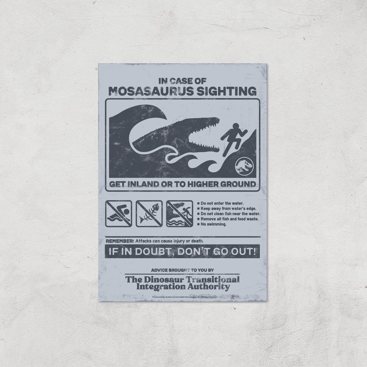 Jurassic World Mosasaurus Sighting Giclee Art Print - A4 - Print Only