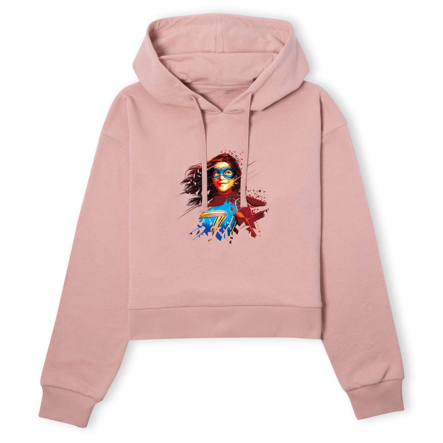 Ms Marvel Shattered Women's Cropped Hoodie - Dusty Pink