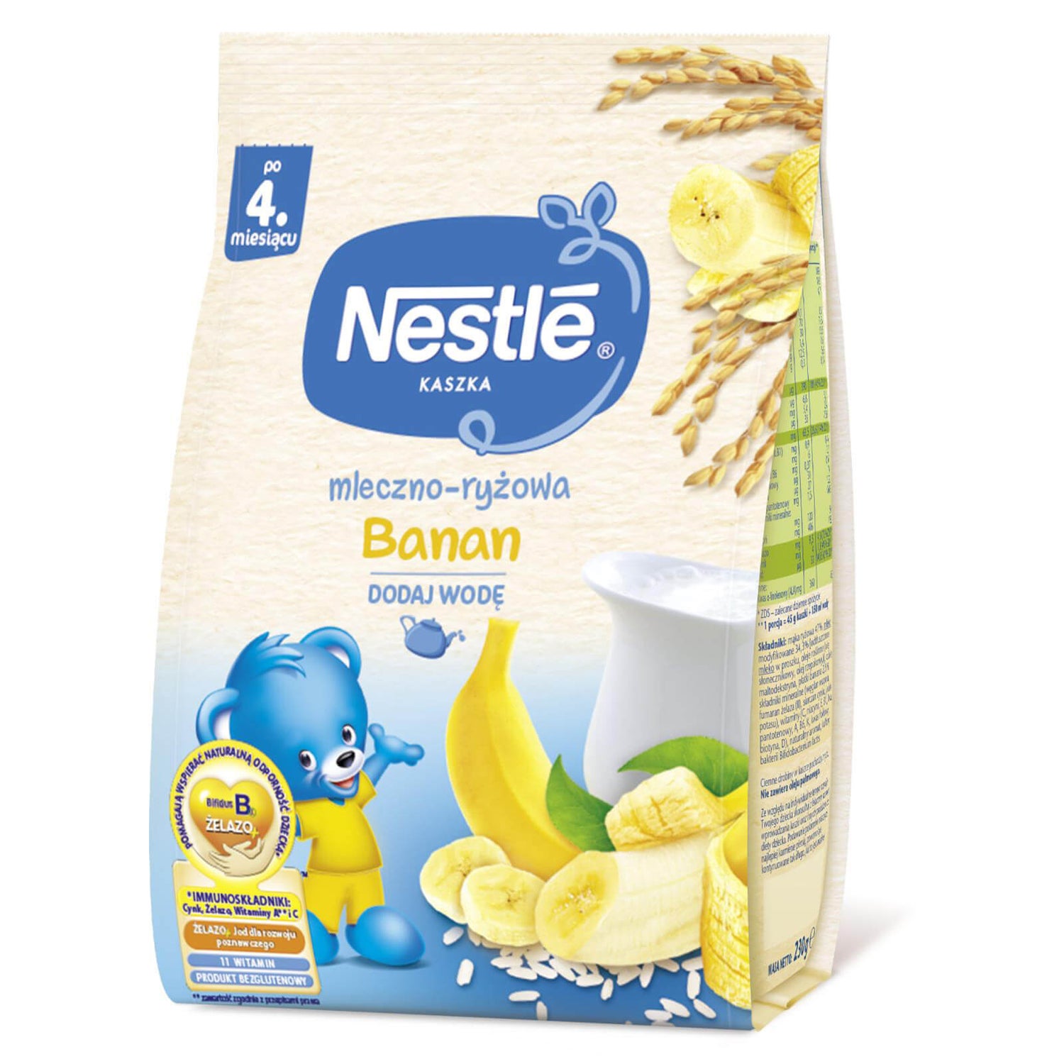 Nestlé Kaszka mleczno-ryżowa Banan - 230g